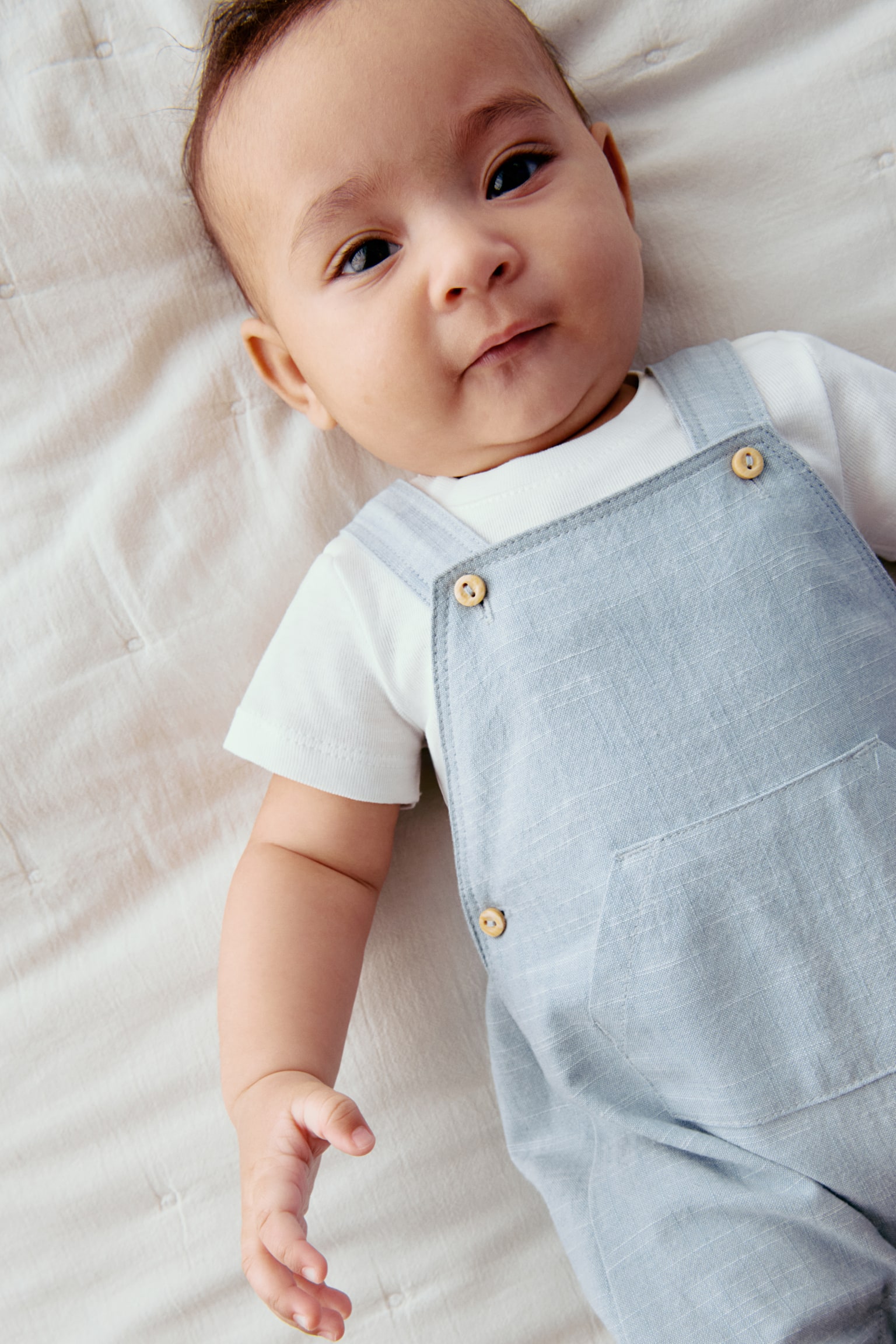 2-piece cotton set - Light blue/White/Beige/White/Light denim blue/White/Dark grey/White - 6