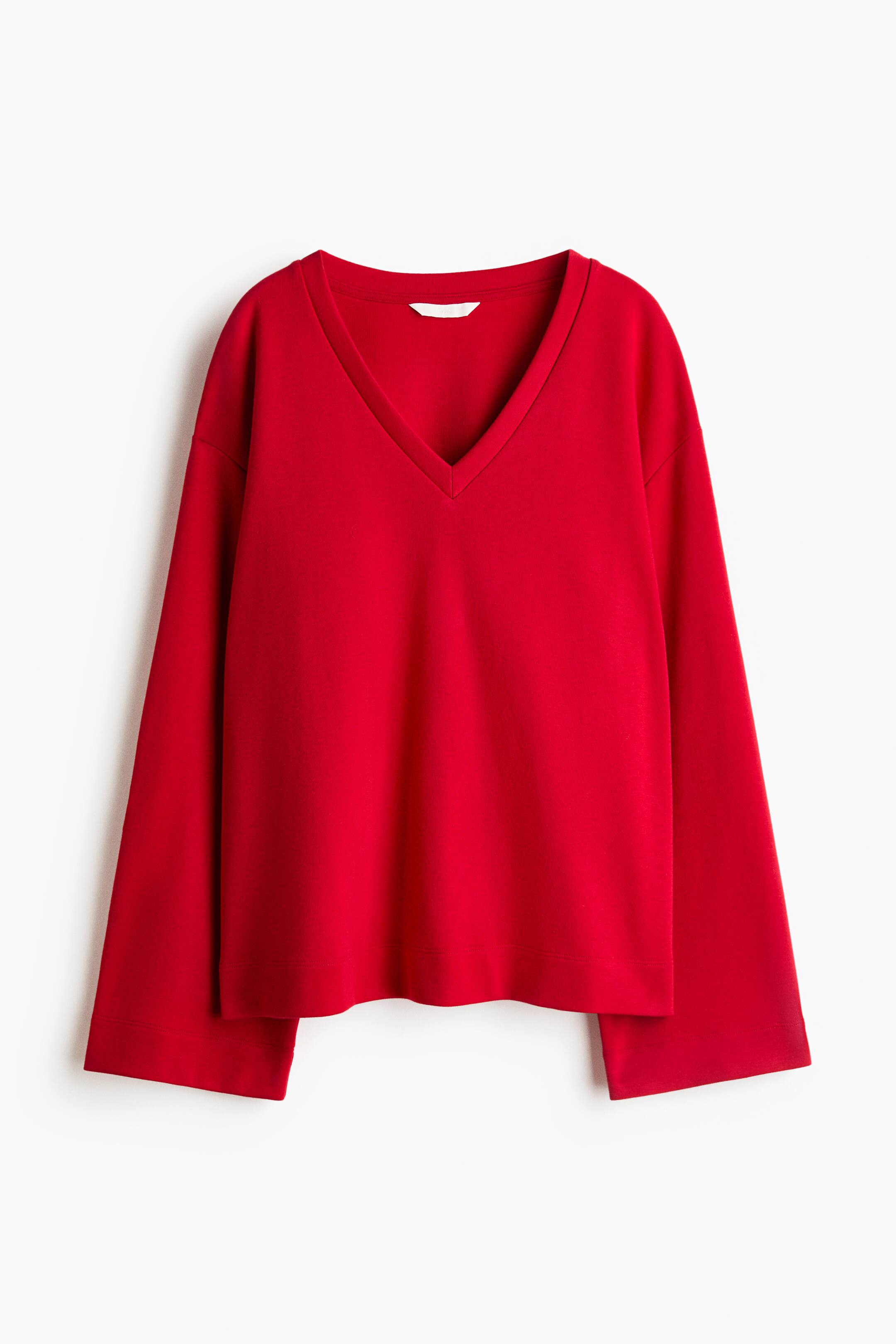 View larger image: Oversized V-neck top - Red - Ladies | H&M 1