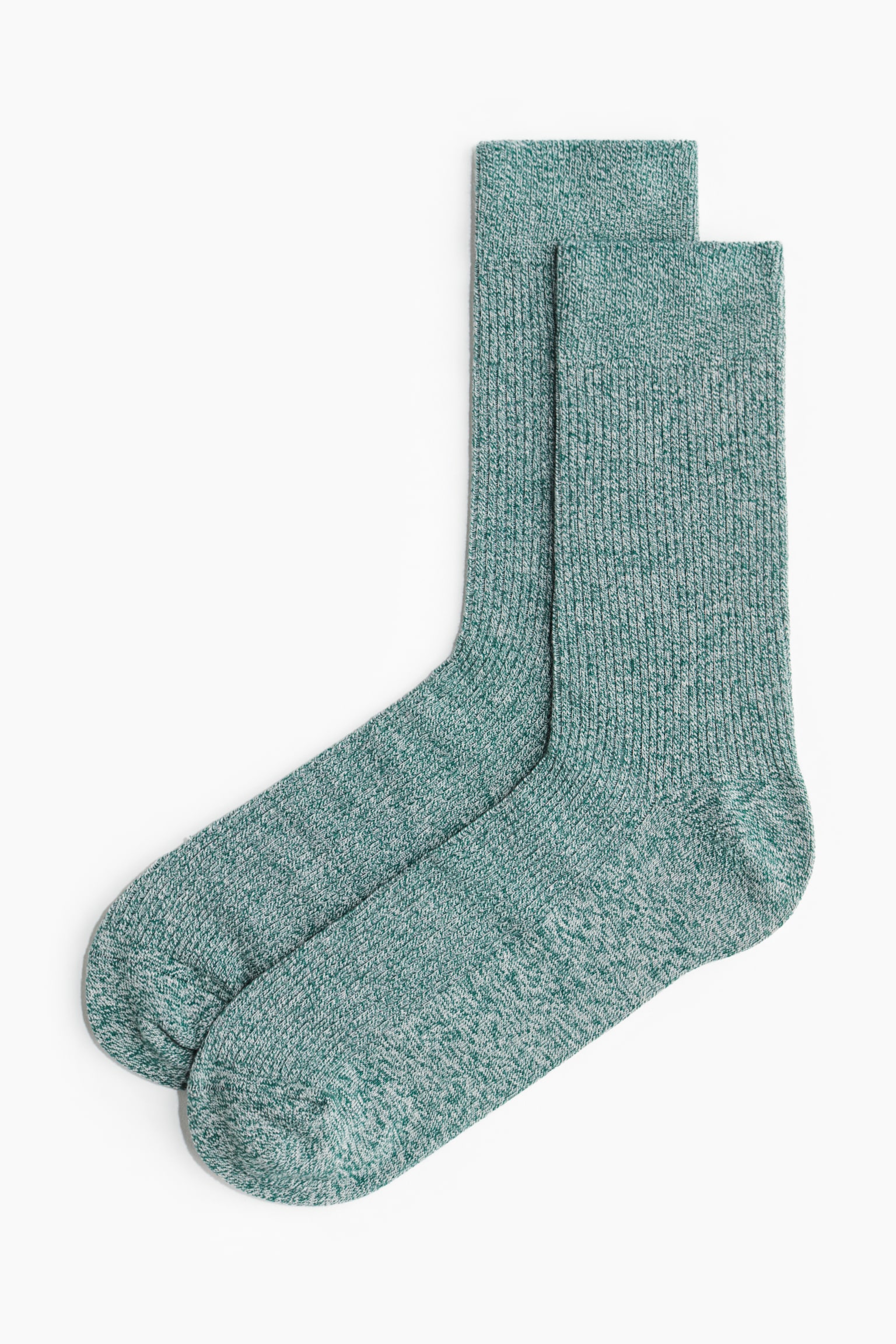 Rib-knit socks - Green marl/Light grey/Black marl/Dark red marl/Dark blue marl/Black - 1