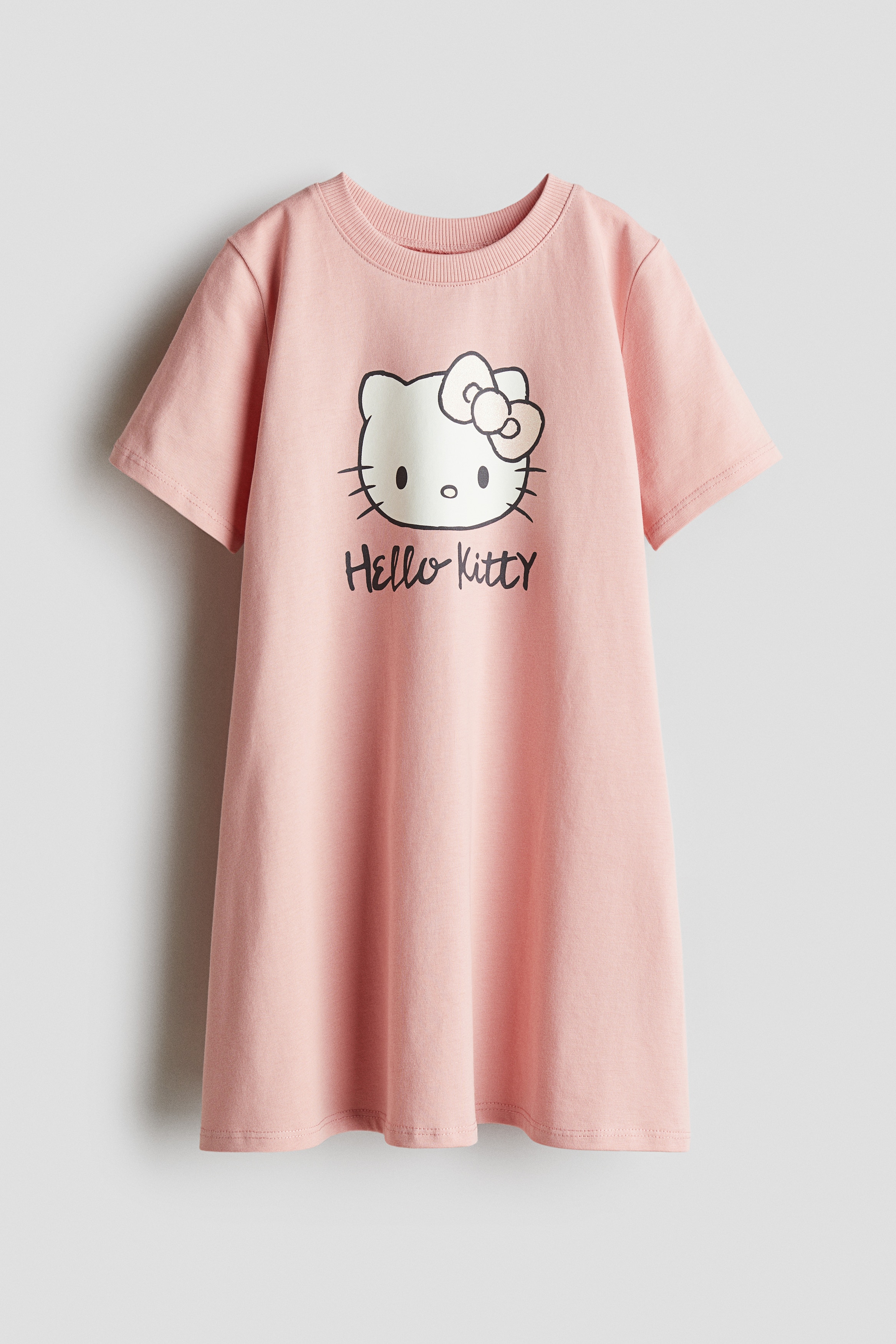 Printed cotton dress - Light pink/Hello Kitty