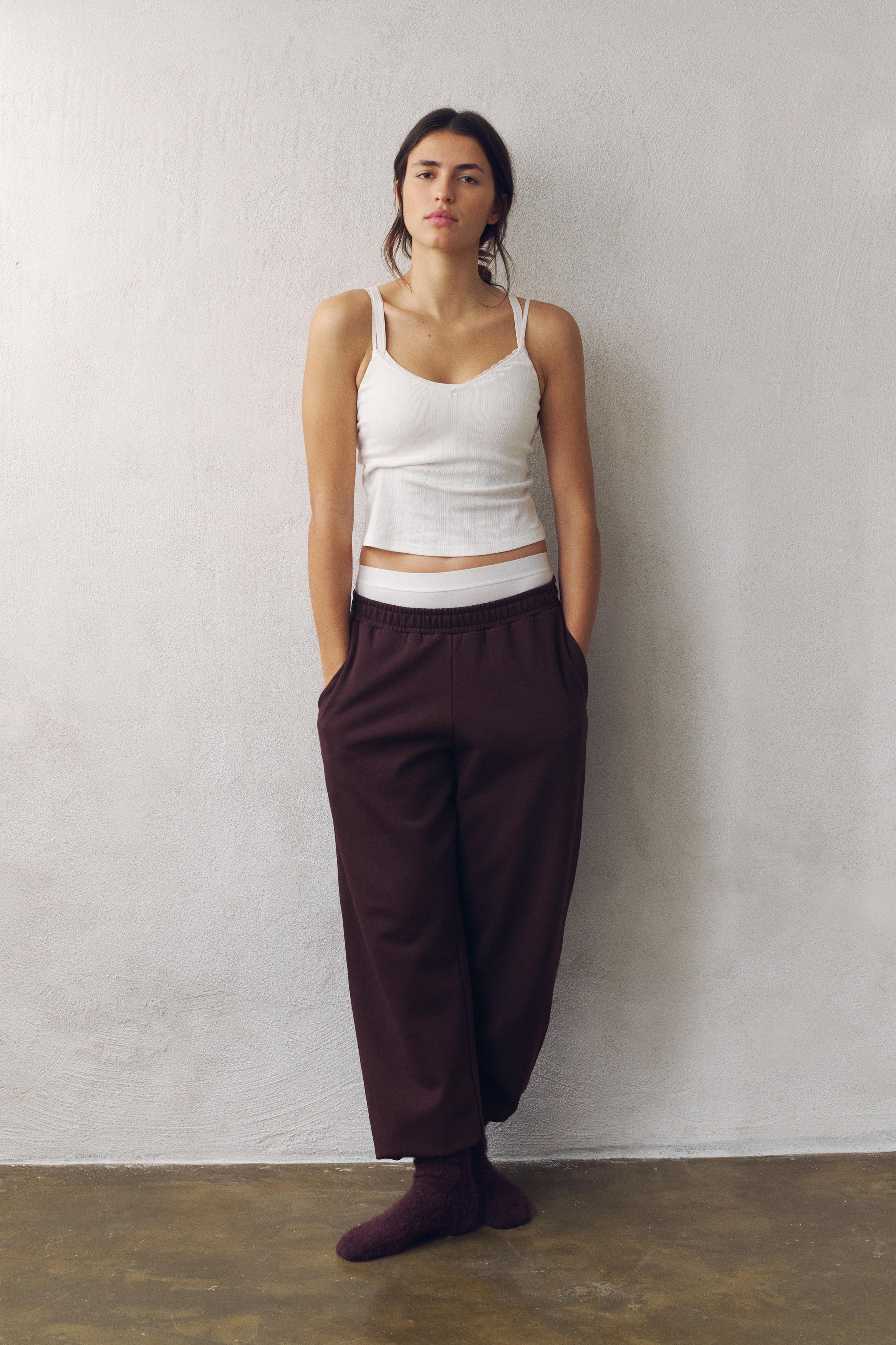 Träningsjoggers - Plommonbrun/Svart