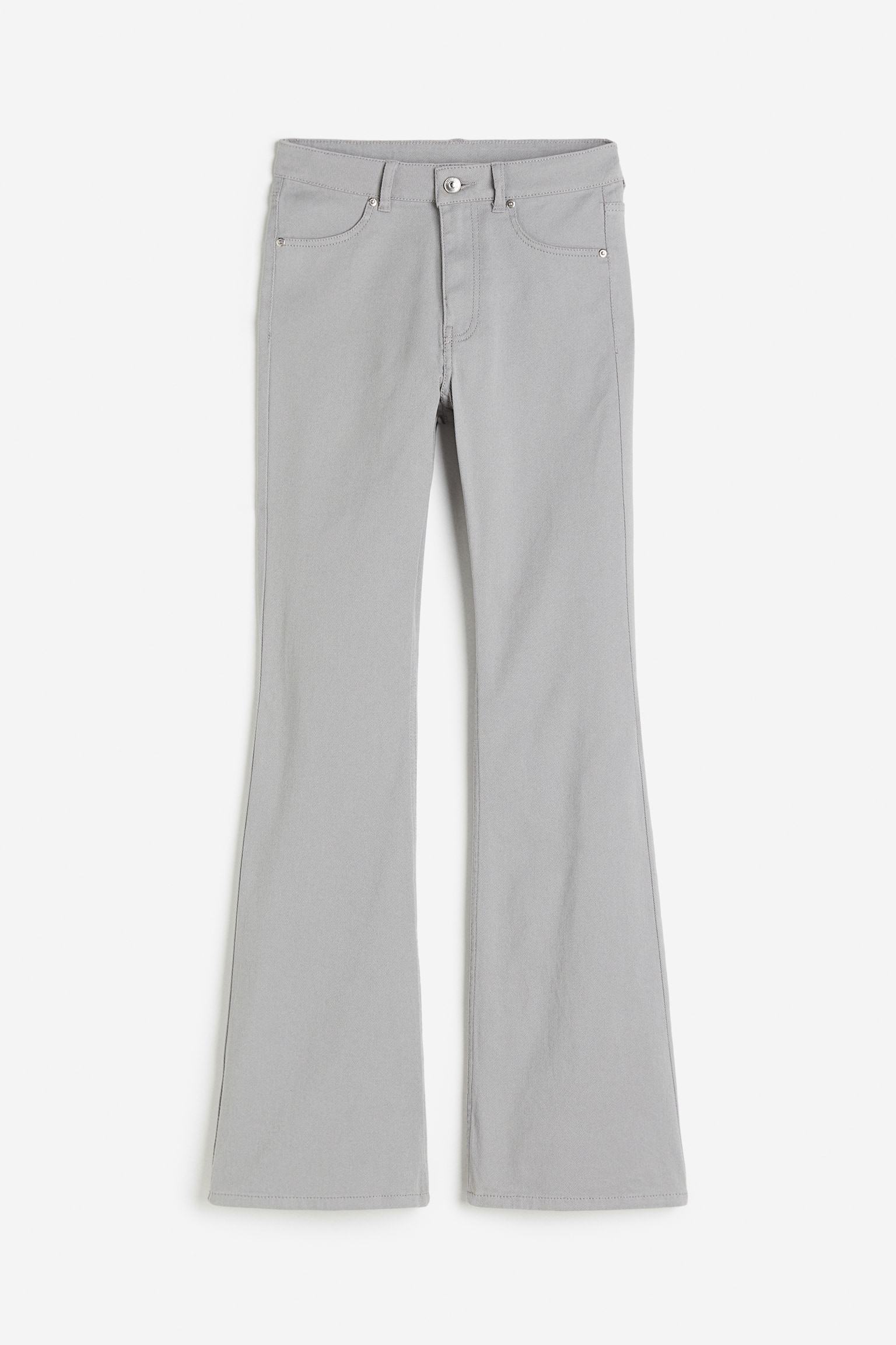 Flared twill trousers - Grey/Black/Light grey - 1