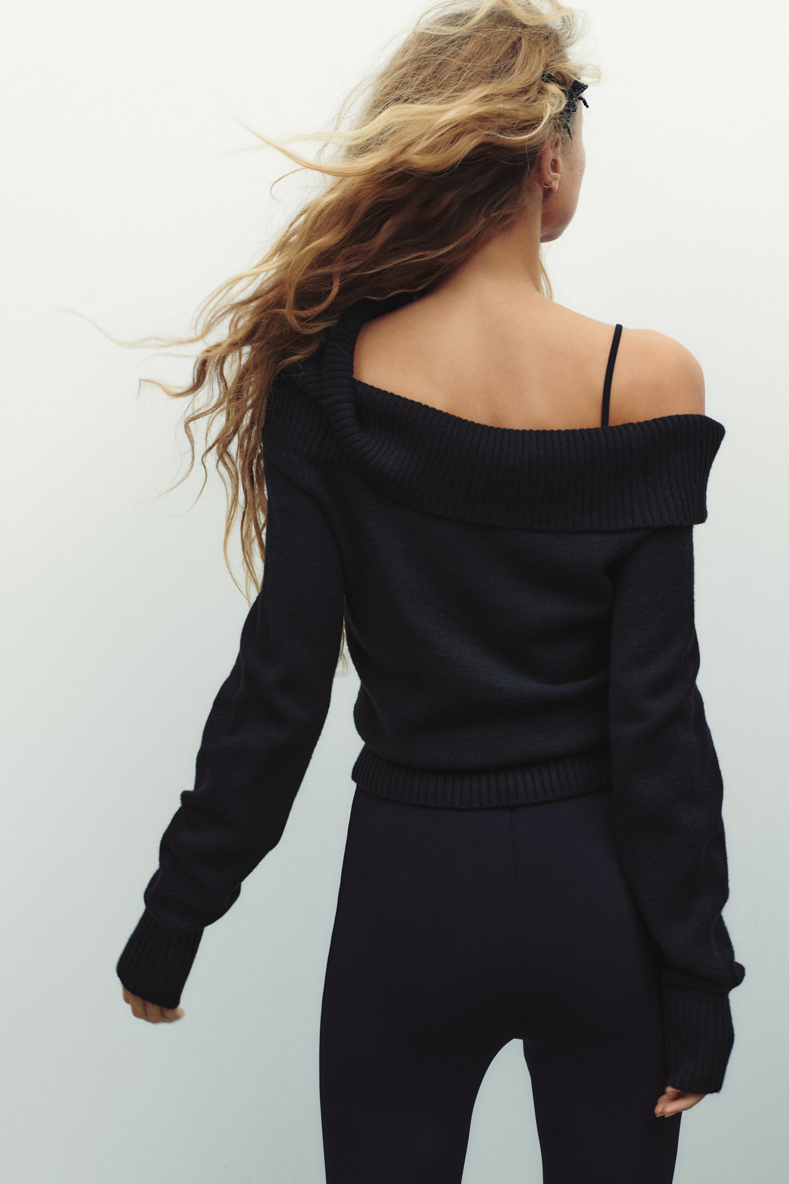 Женский свитер H&M Off-the-Shoulder, цвет: Чёрный — фото 5