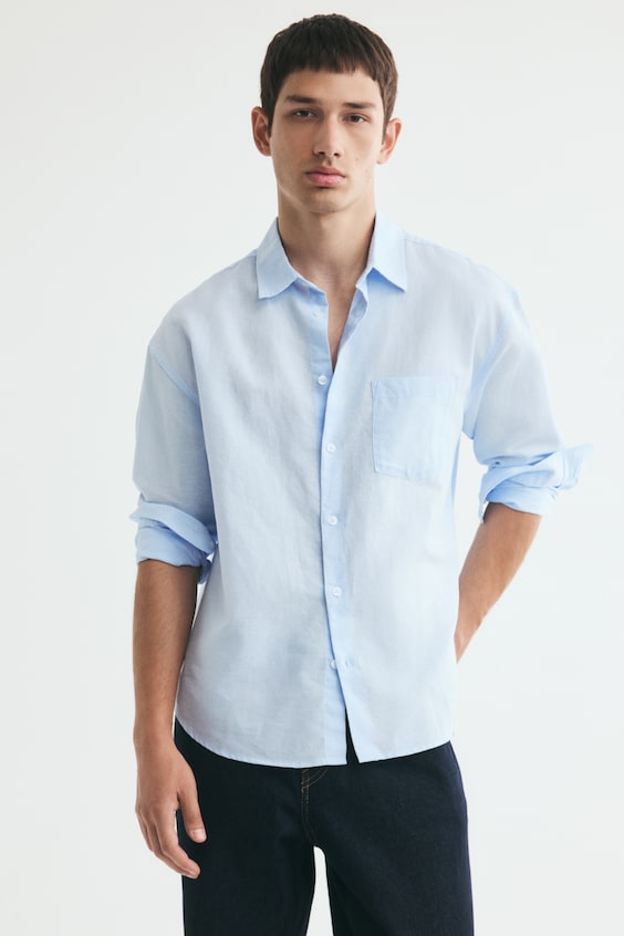 Koszula z lnem Relaxed Fit