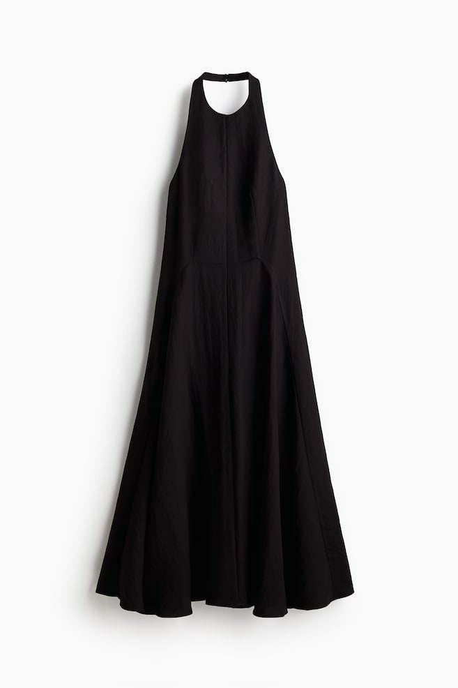 Abito halterneck svasato - Nero - 1