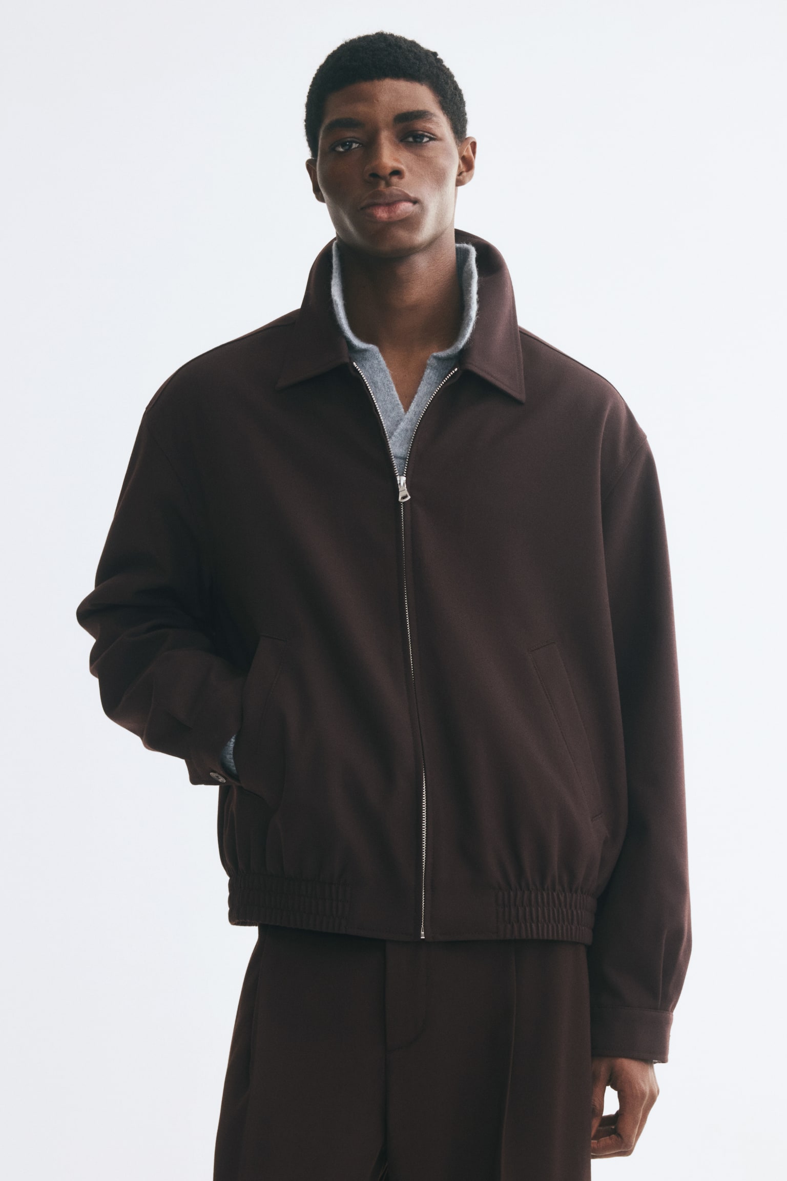 Мужская куртка H&M Jacket with Collar, цвет: Тёмный коричневый — фото 3