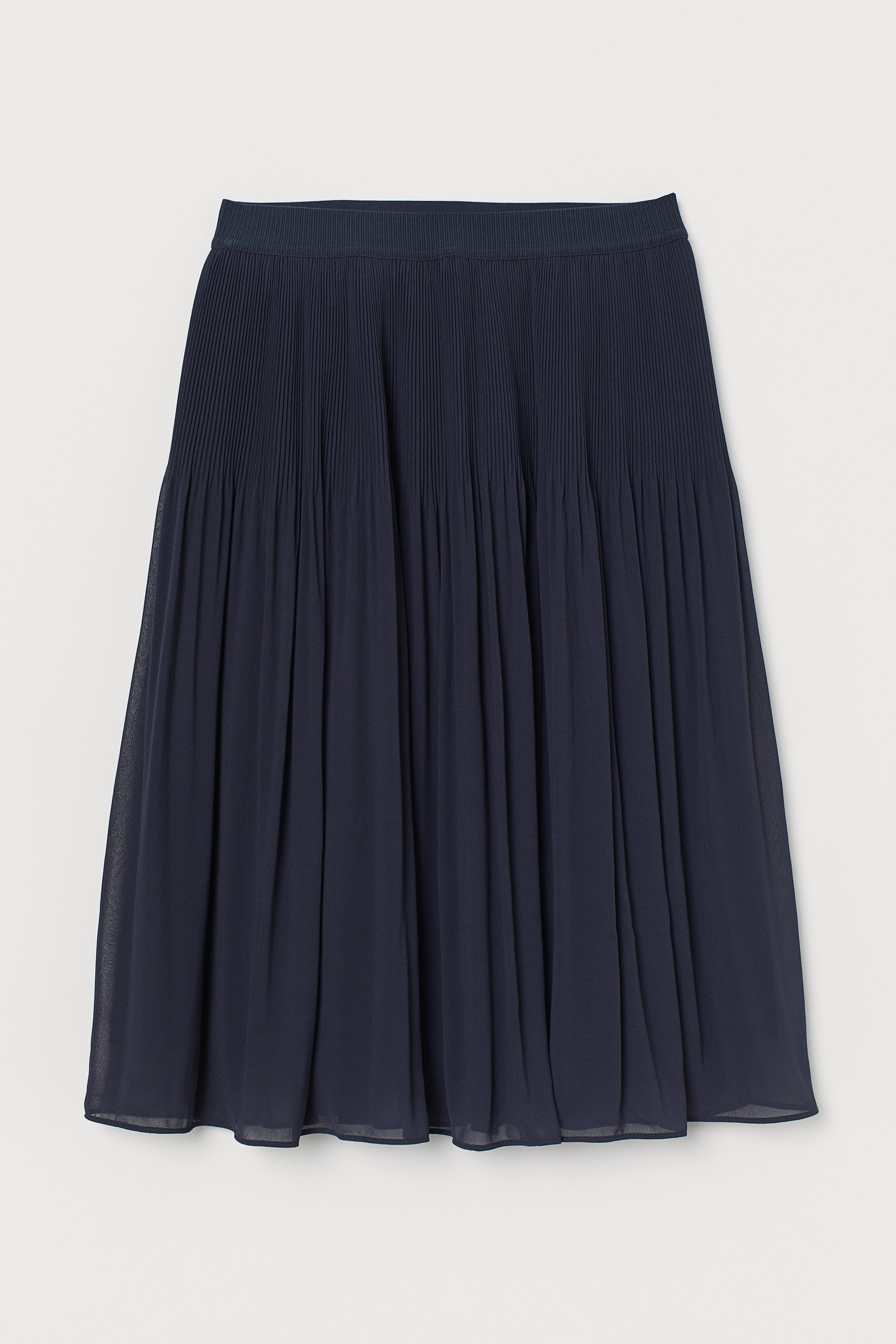 Pleated skirt - Knee length - Dark blue - Ladies | H&M GB