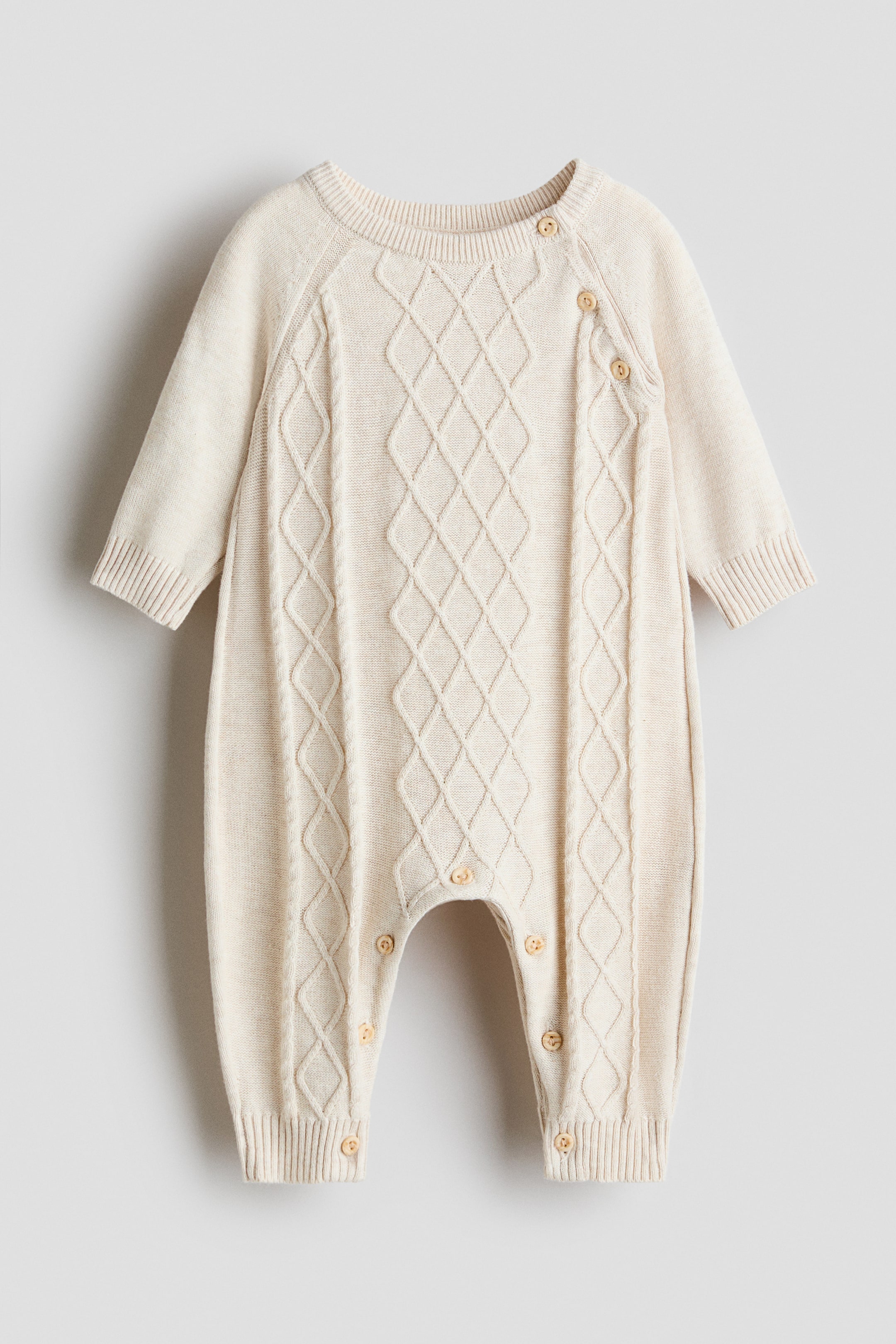 Προβολή μεγαλύτερης εικόνας: Πλεκτό μακρύ φορμάκι από βαμβάκι - Ανοιχτό μπεζ - Kids | H&M GR 1