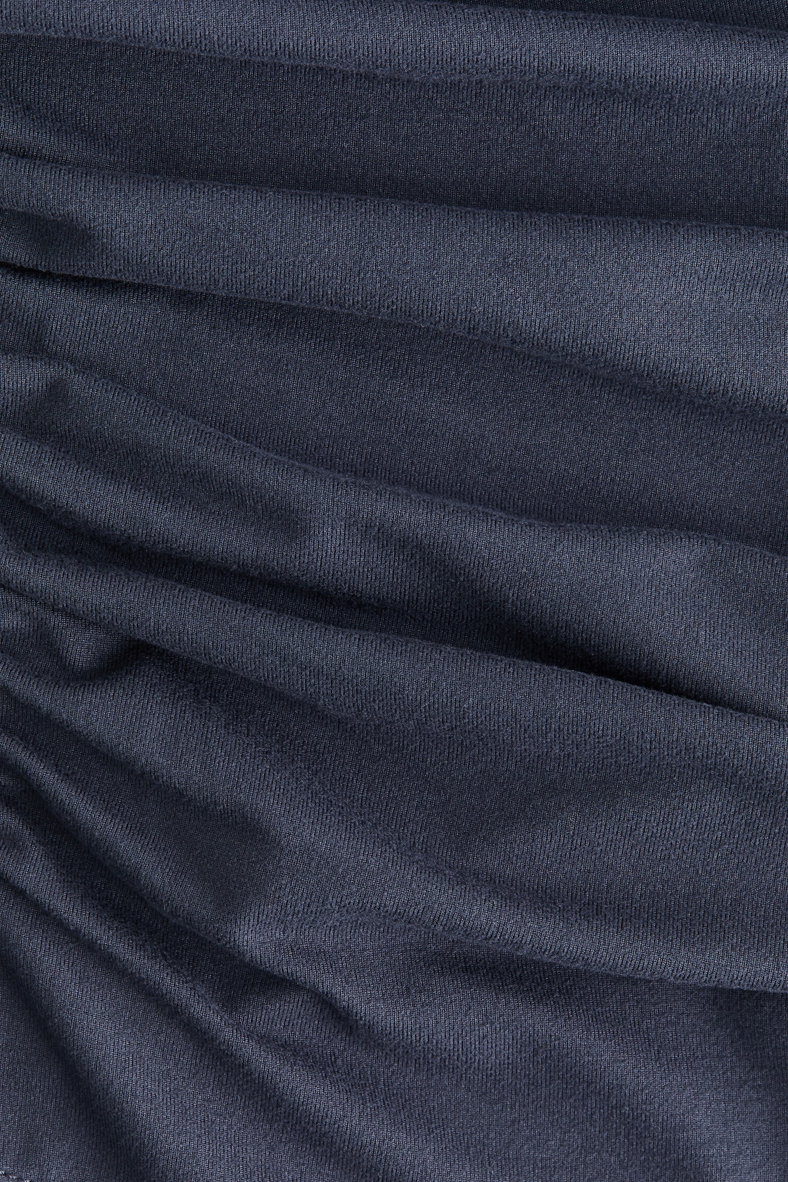 Draped boat-neck top - Dark pigeon blue/Beige/Dark brown - 2