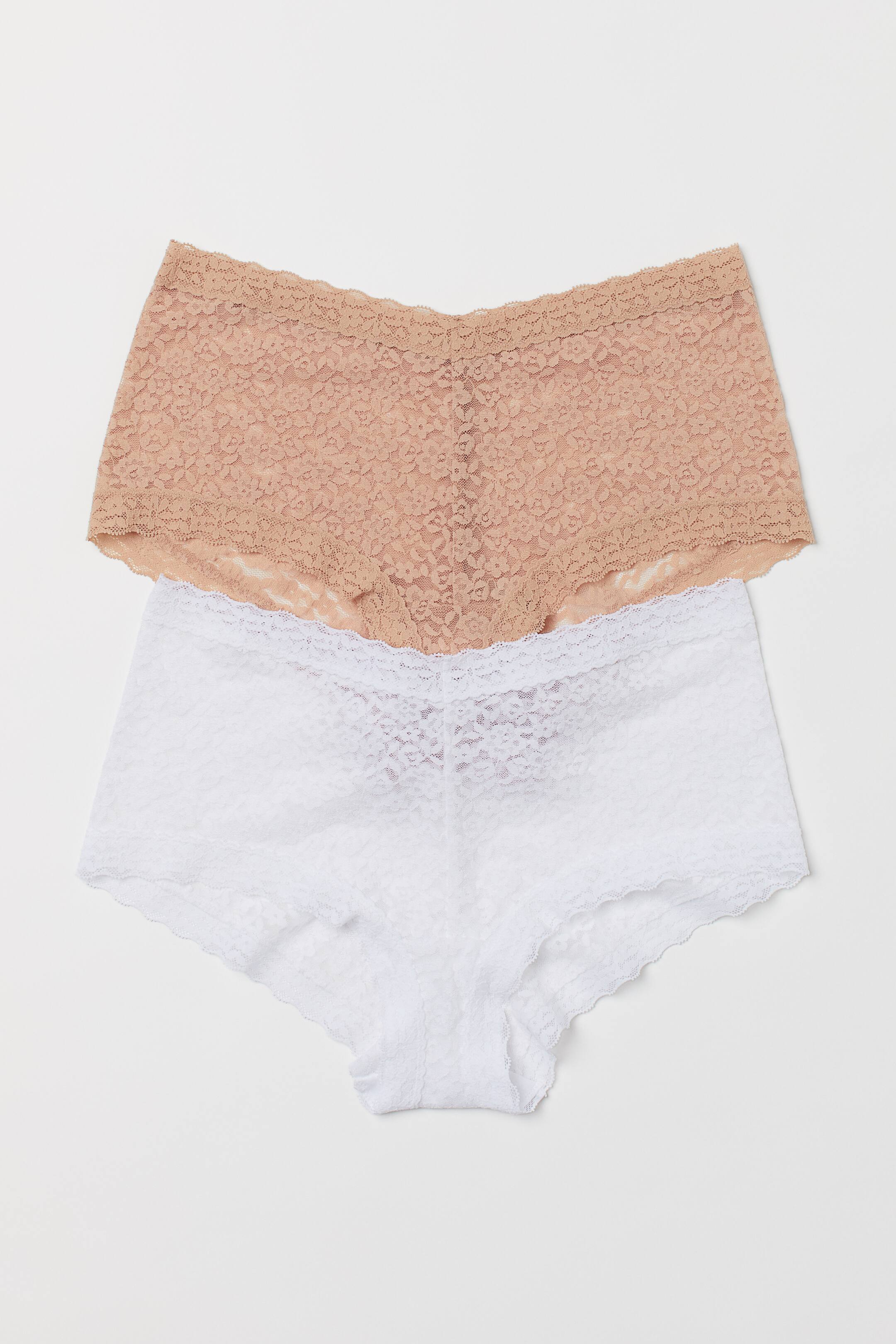 View larger image: 2-pack lace shortie briefs - White/Beige - Ladies | H&M IE 1