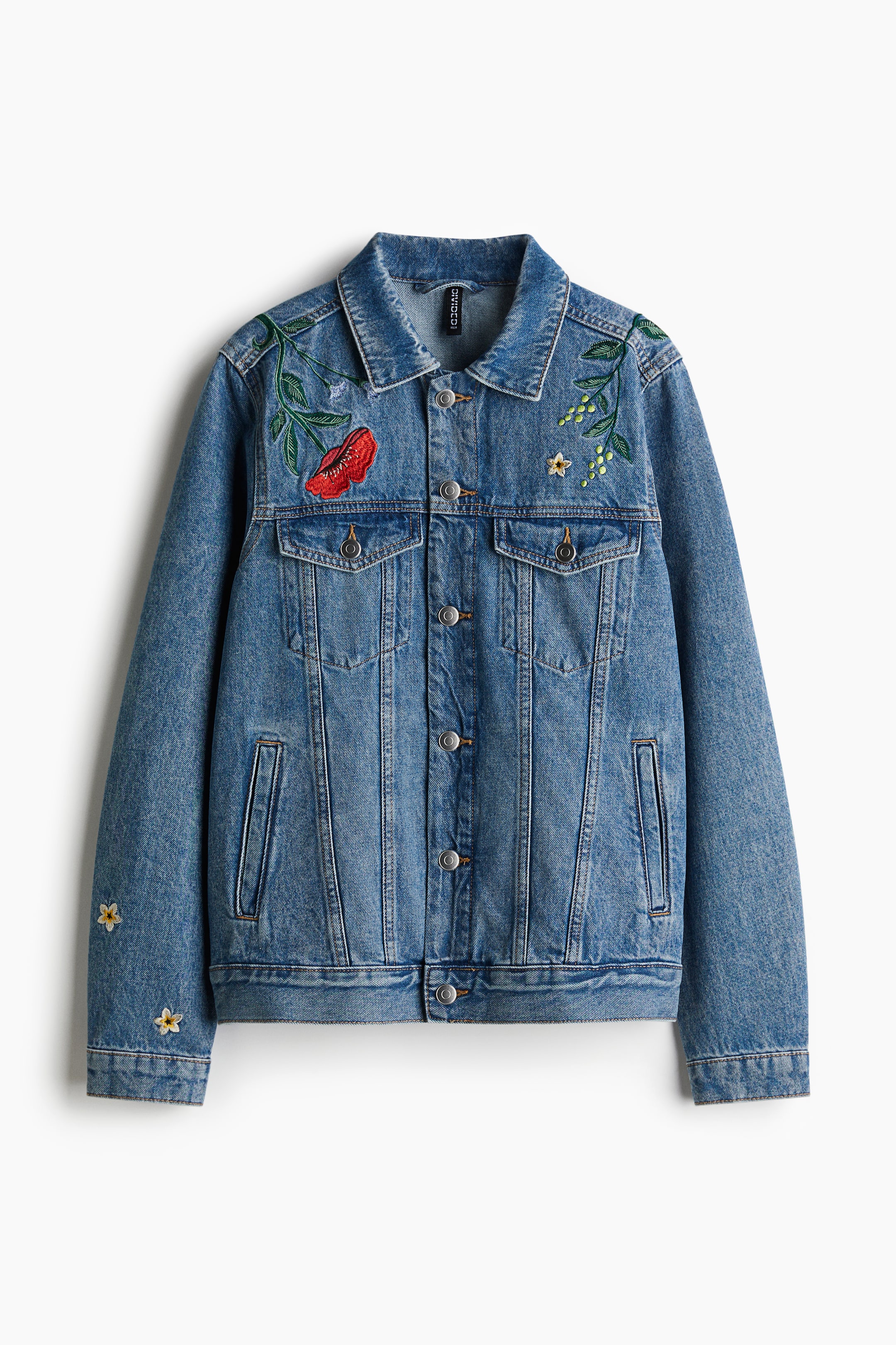 Veste en denim avec broderies