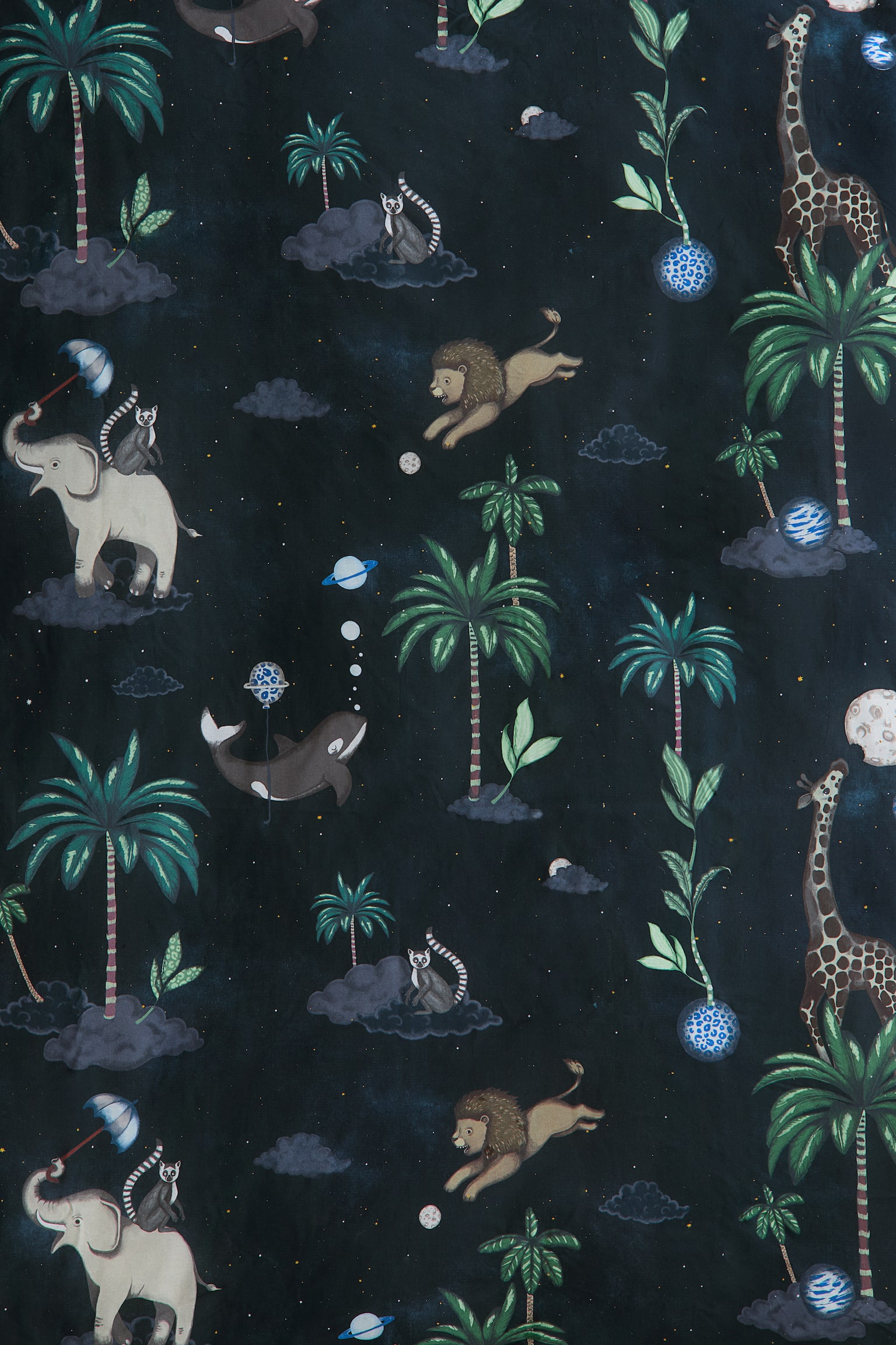 Vzorovaná sada povlečení na jednolůžko - Námořnická modř/Savannah - 3