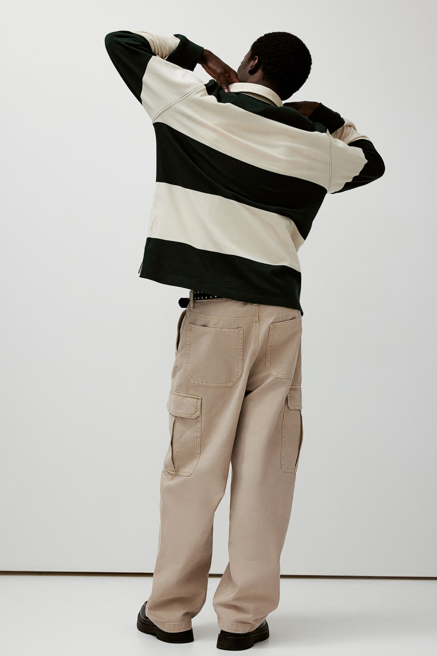 Baggy Fit Cargo trousers - Beige/Black - 7