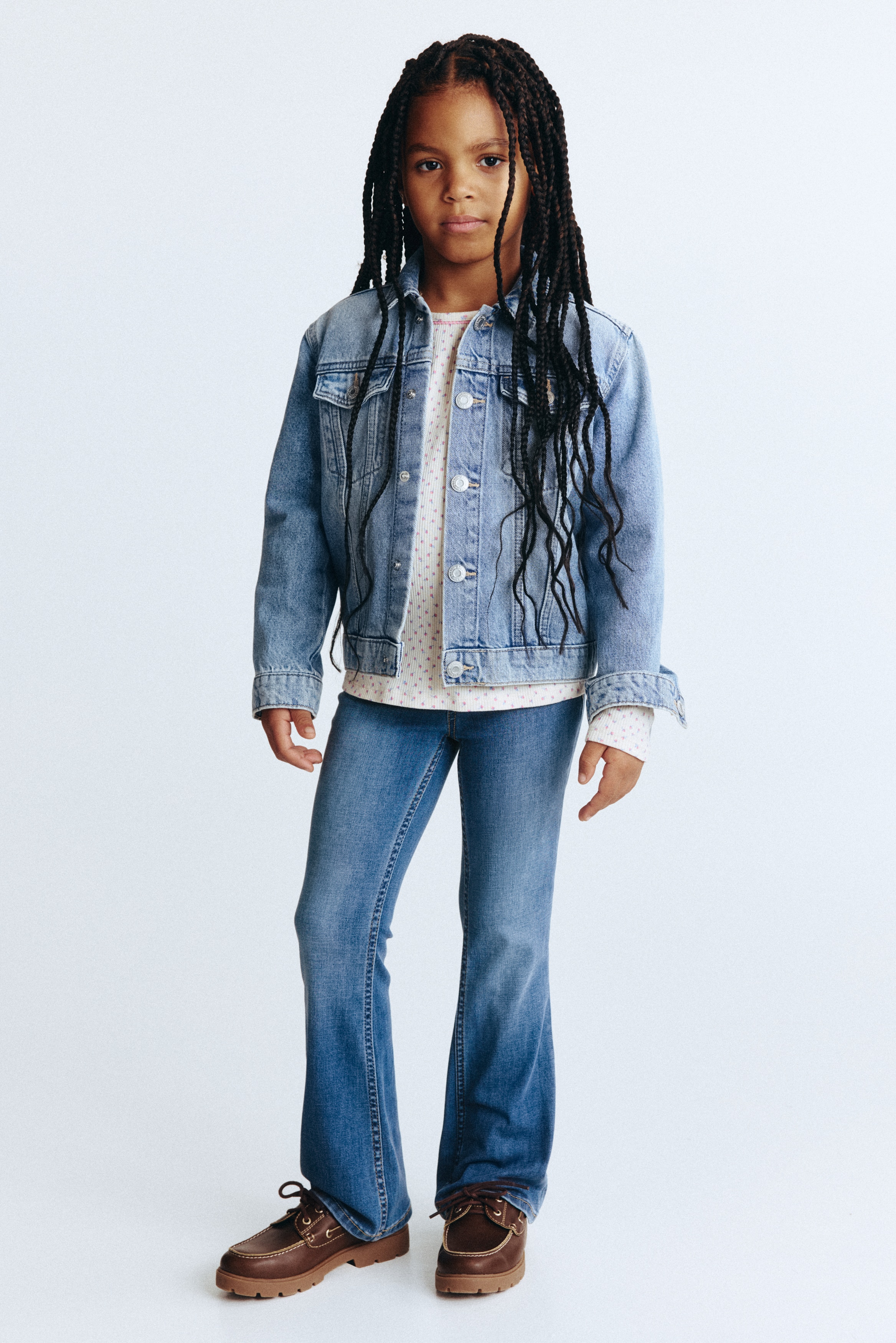 超彈性喇叭牛仔褲 - 丹寧藍/淺丹寧藍/深丹寧藍/深丹寧藍/丹寧黑