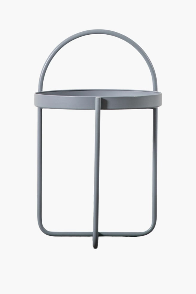 Tray Top Metal Side Table - Grey/White - 1