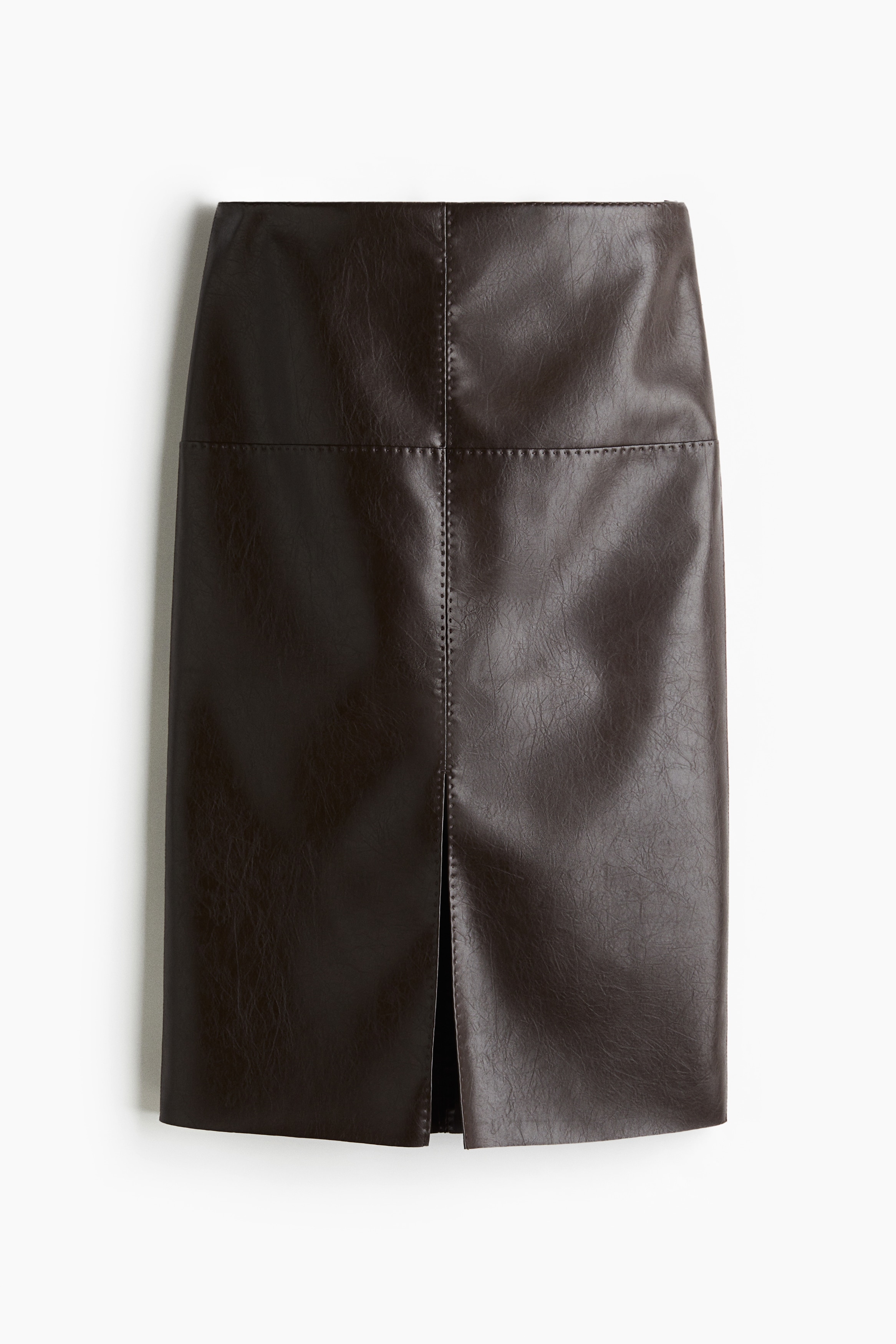 Coated Skirt - Dark brown