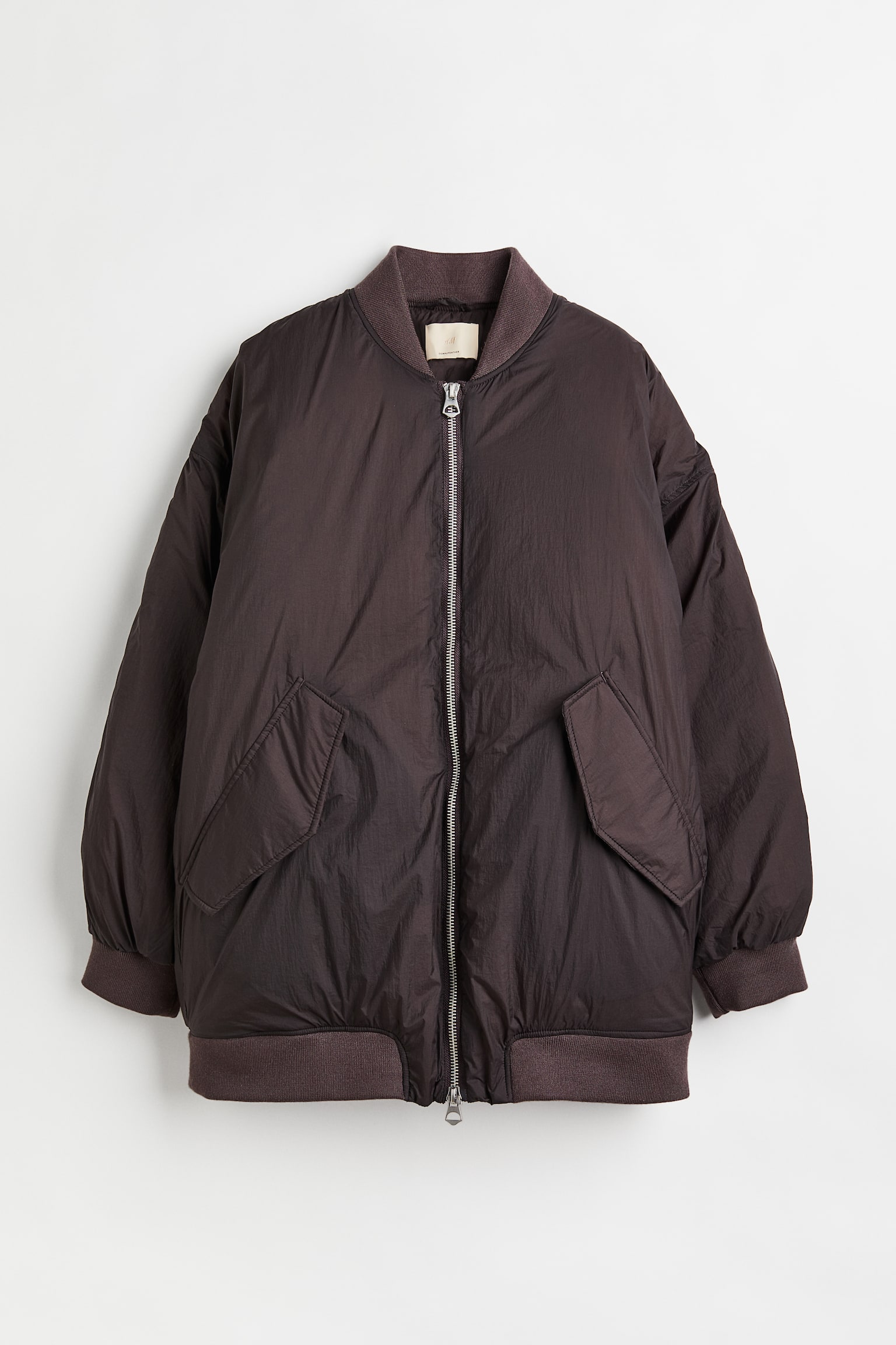 Oversized Down Jacket - Dark brown/Navy - 1