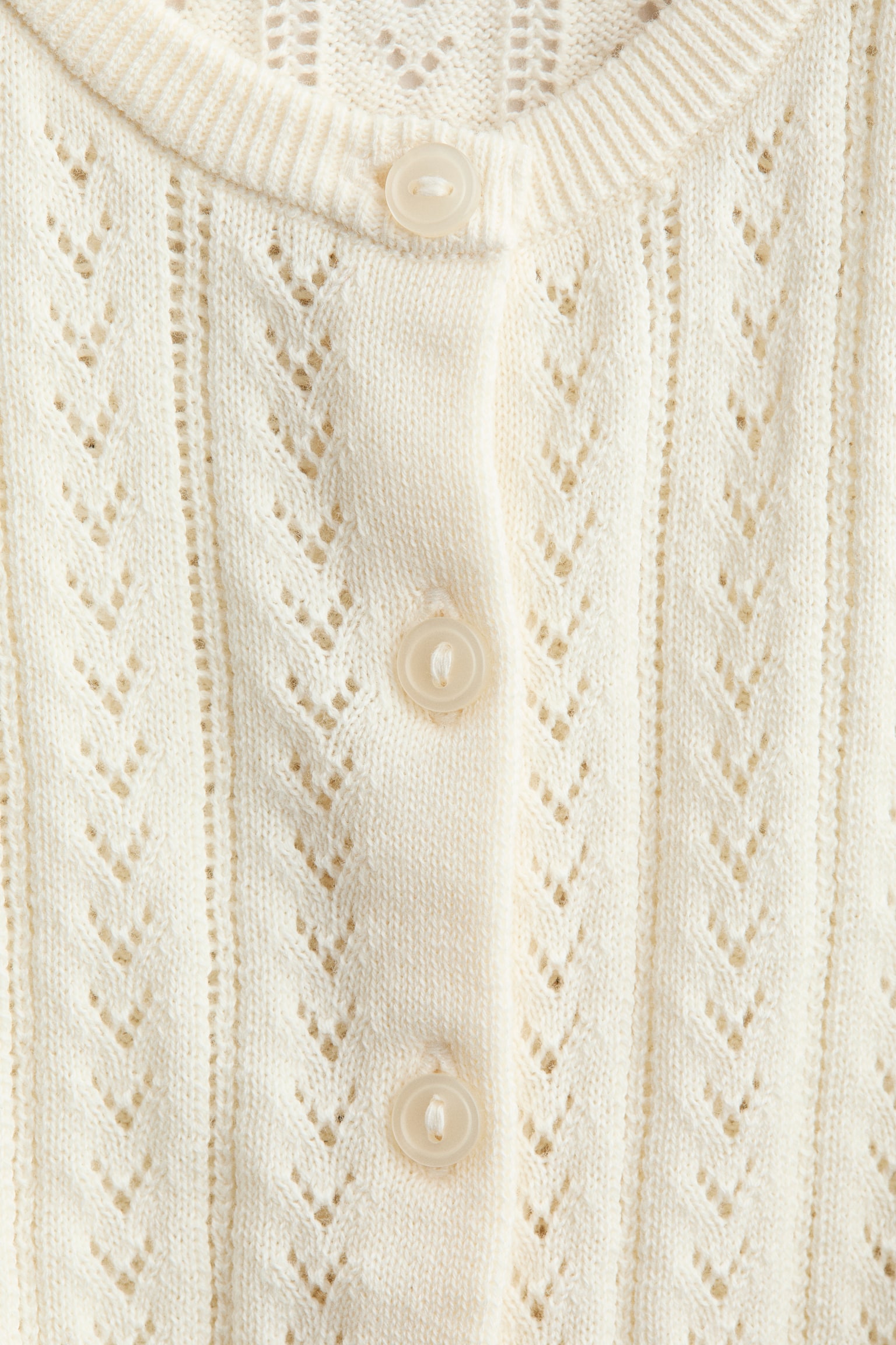 Pattern-knitted cotton cardigan - White/Yellow/Light pink/Light pink/Cream/Beige - 2