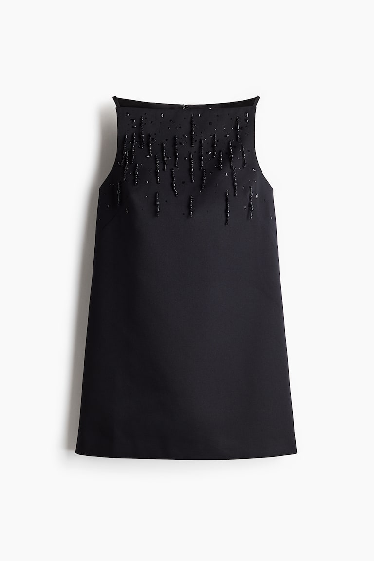 knee length dresses for ladies A-Line Mini with Embellished Skirt White / FR 38