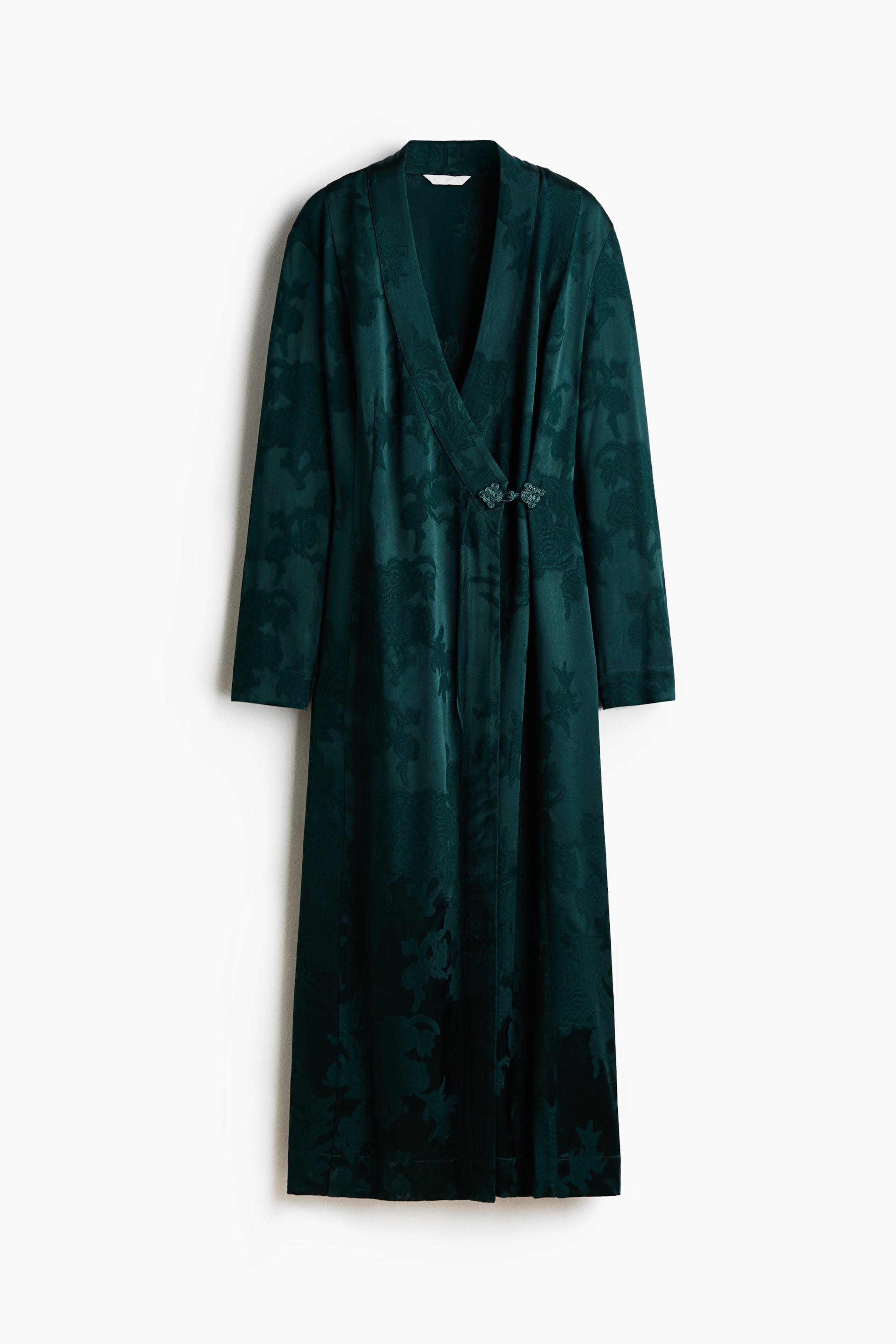 View larger image: Jacquard-weave wrap dress - Dark green - Ladies | H&M 1
