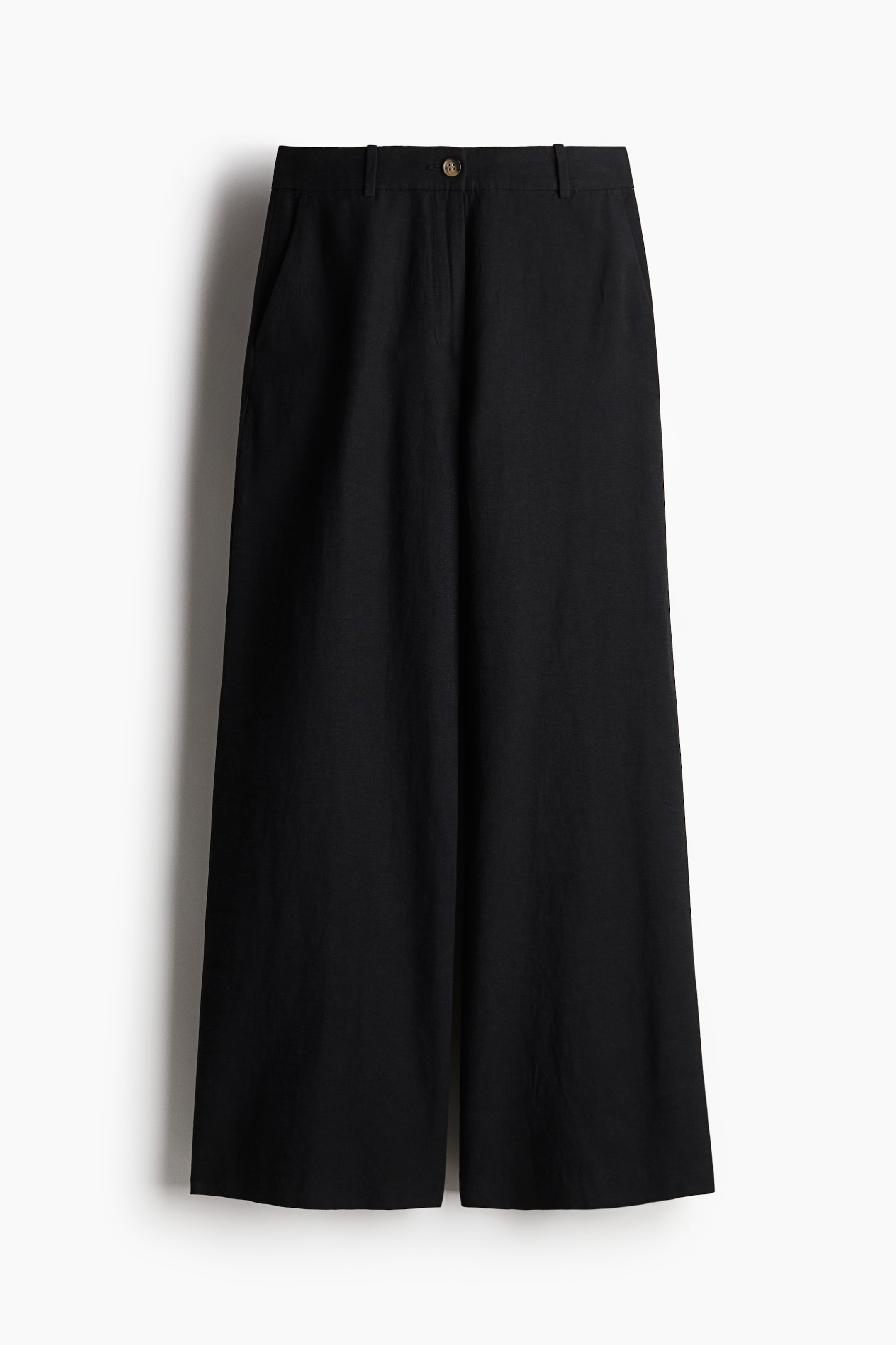 Wide-Leg Linen-Blend Pants