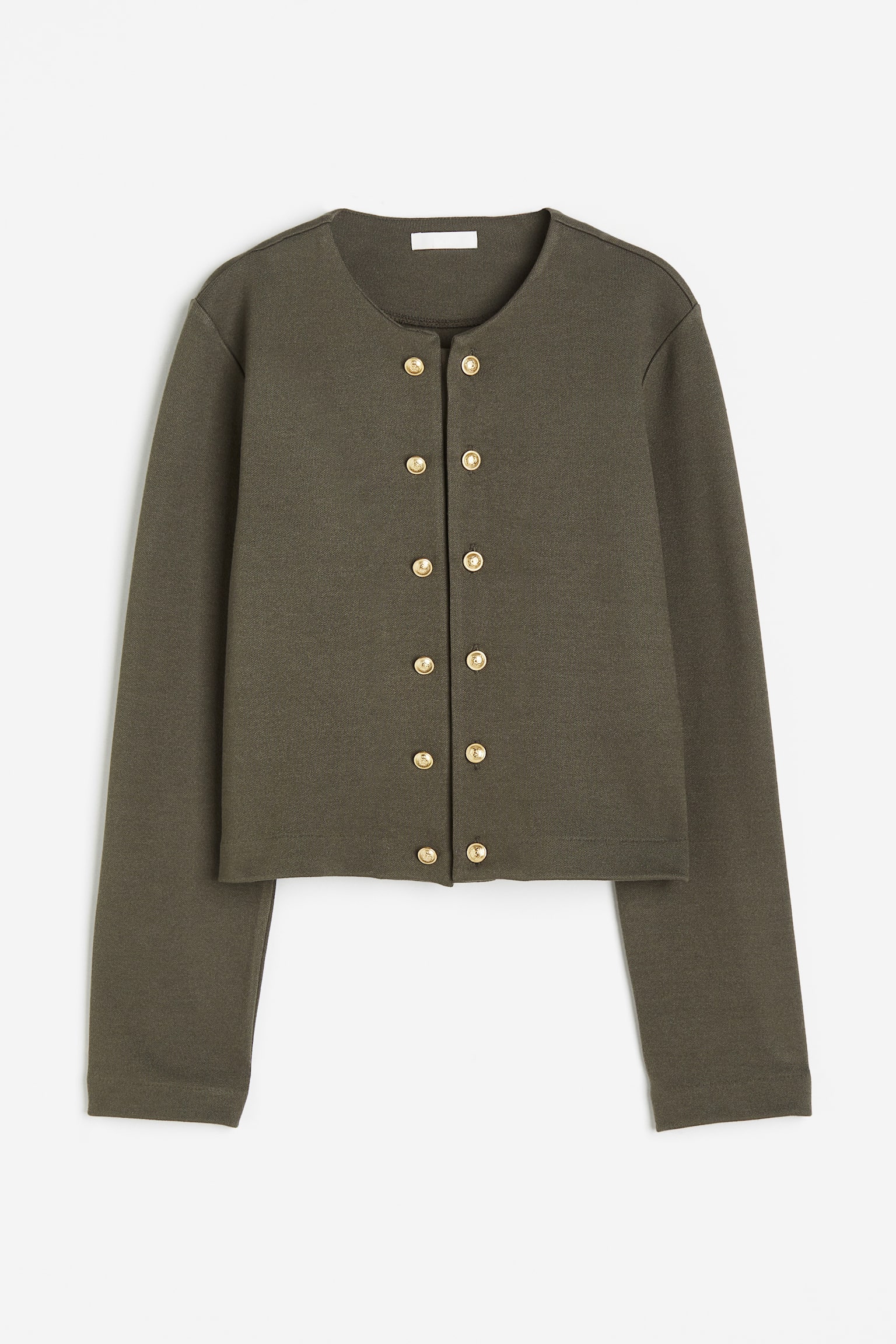 Jersey Cardigan - Dark khaki green - 2