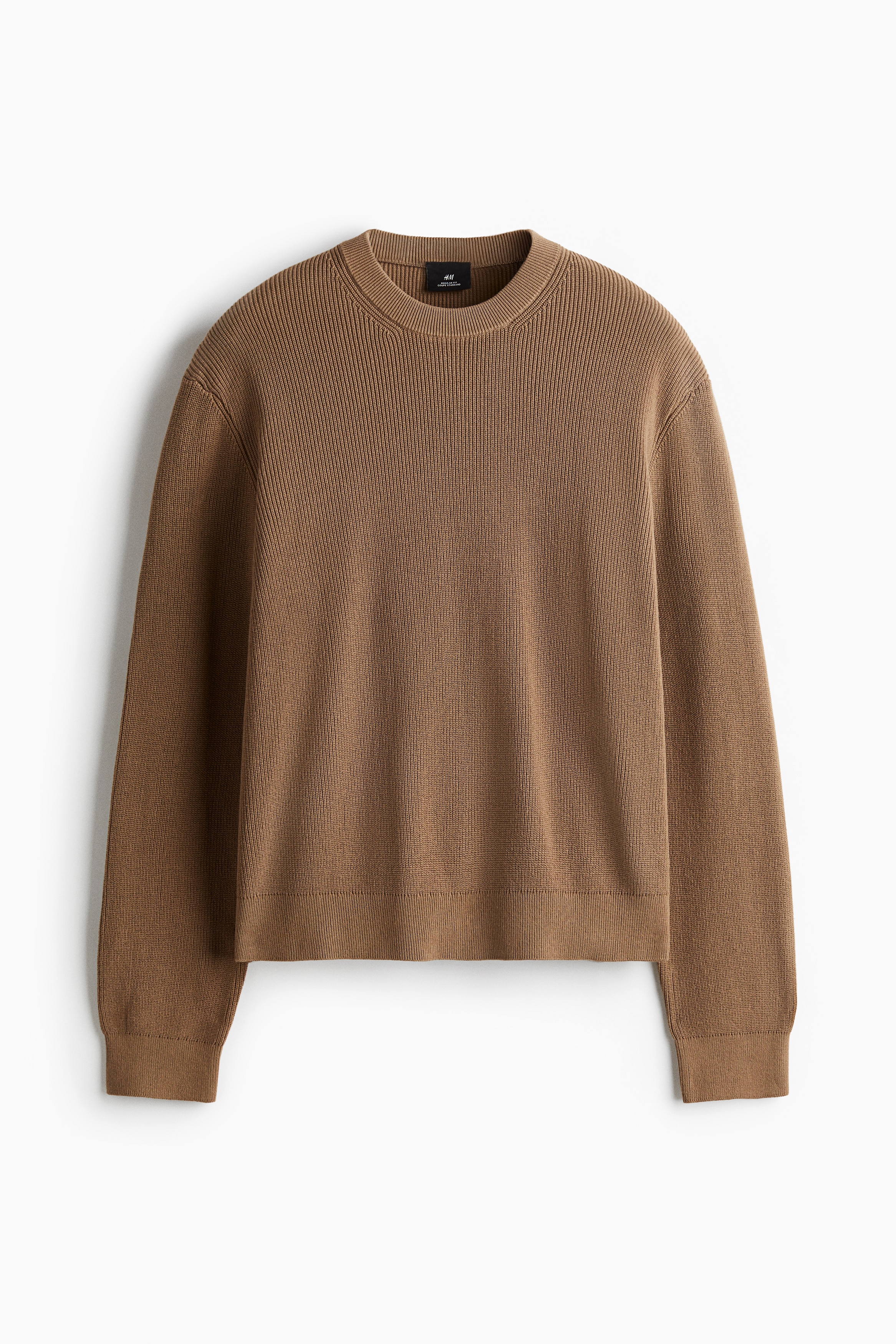 Regular Fit Rib-knit jumper - Dark beige
