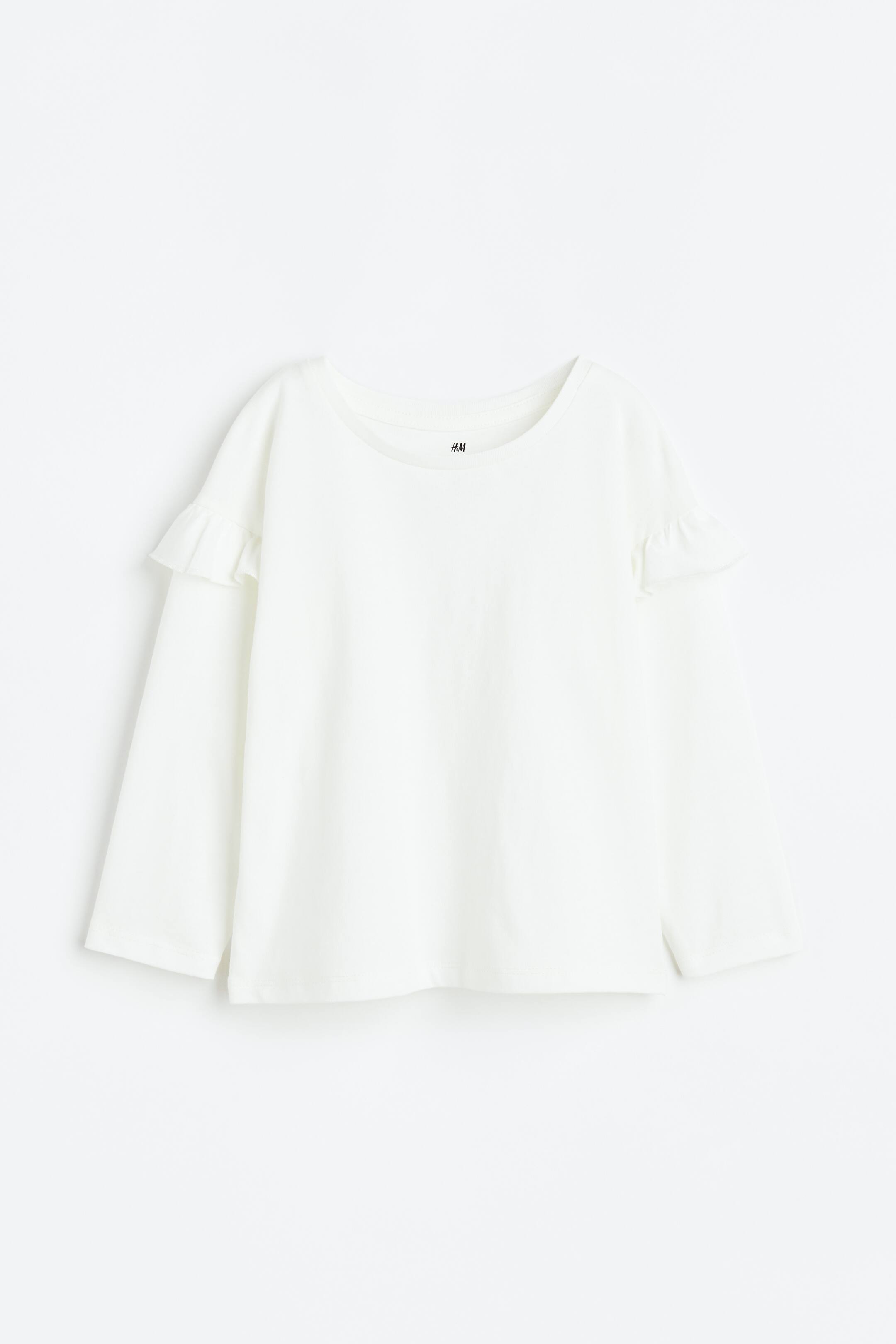 Xem ảnh lớn hơn: Áo cotton dài tay - Màu trắng - Kids | H&M VN 1