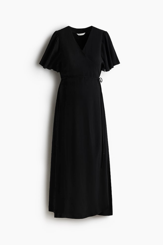 MAMA Nursing Wrap Dress - Black/Dark brown/polka dot - 1