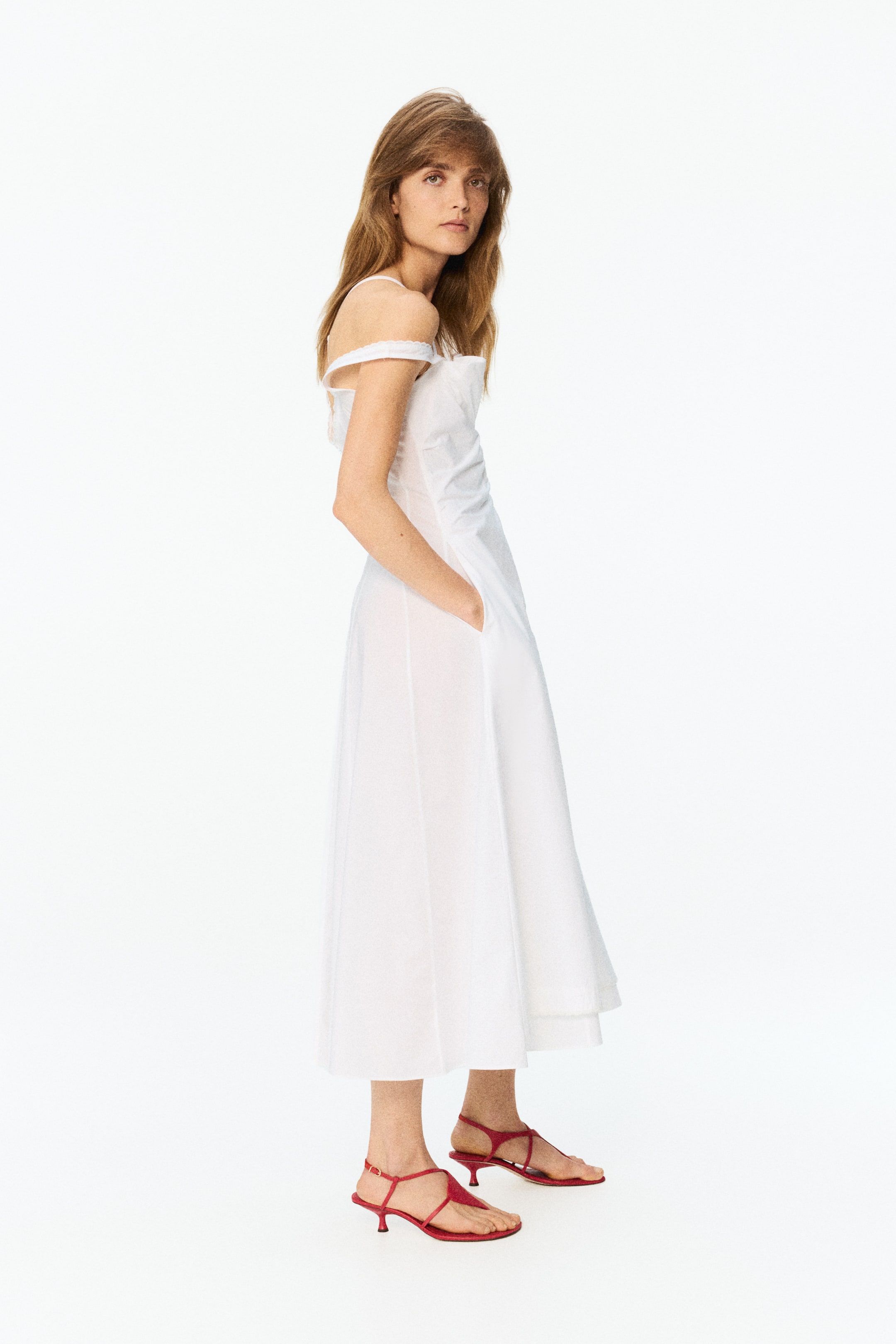 Robe en popeline à effet superposé