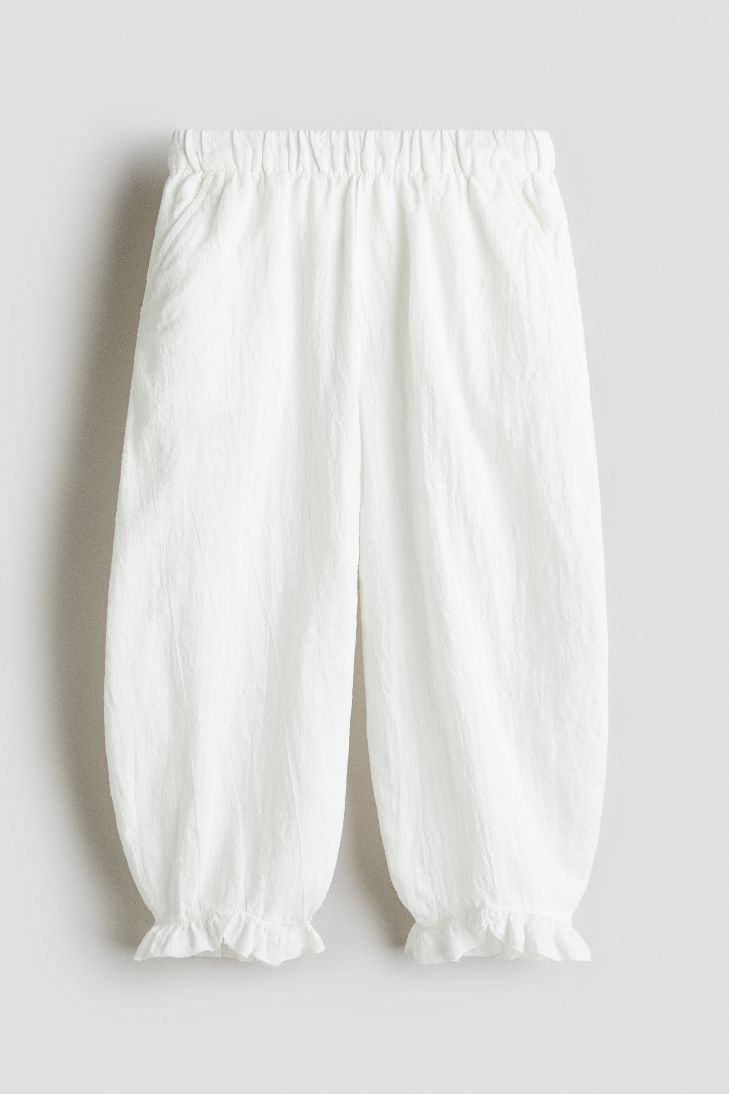 荷葉邊慢跑褲 - 白色/淺藍色/印花