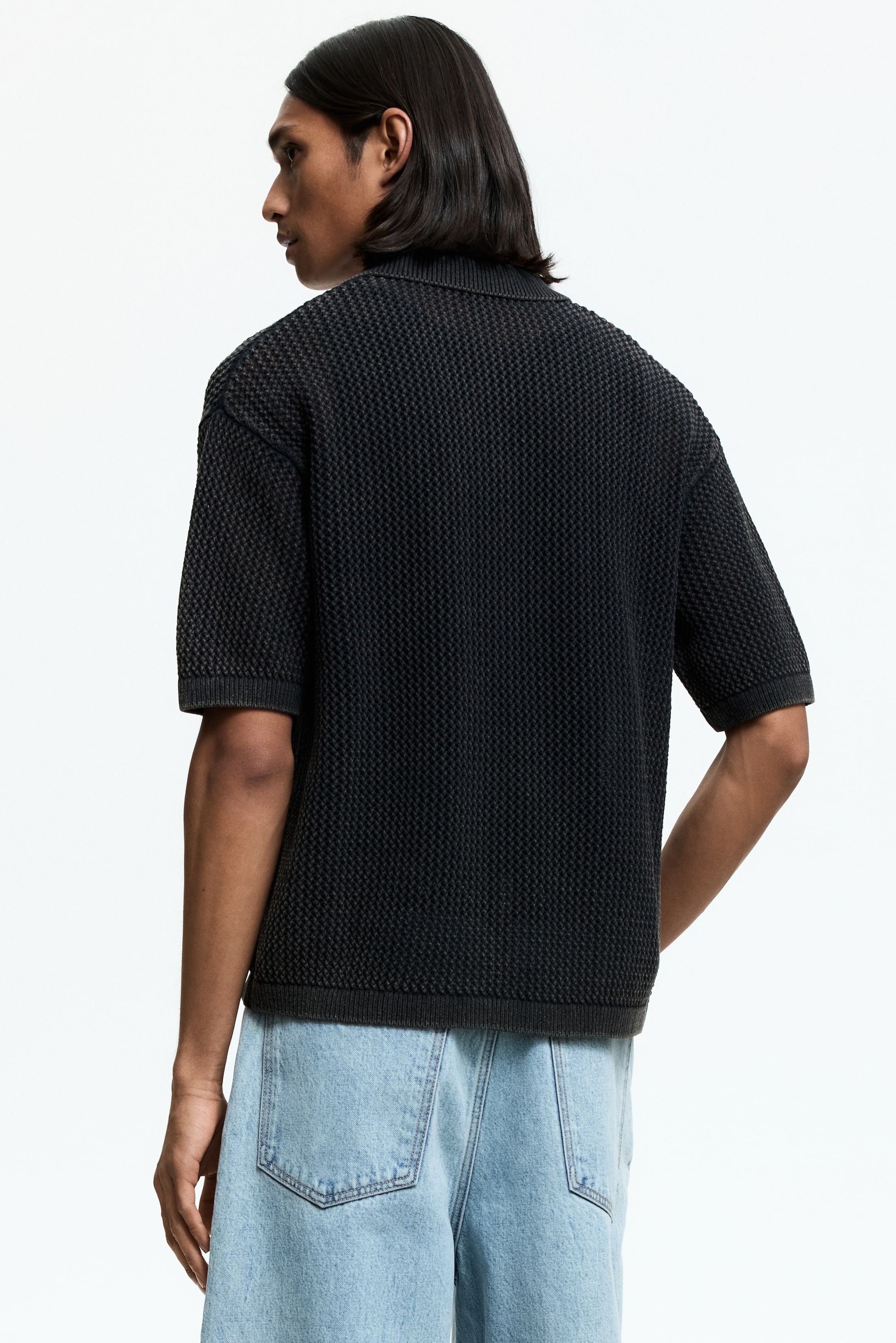 Мужские рубашки H&M Relaxed-Fit Open-Knit Shirt — фото 5