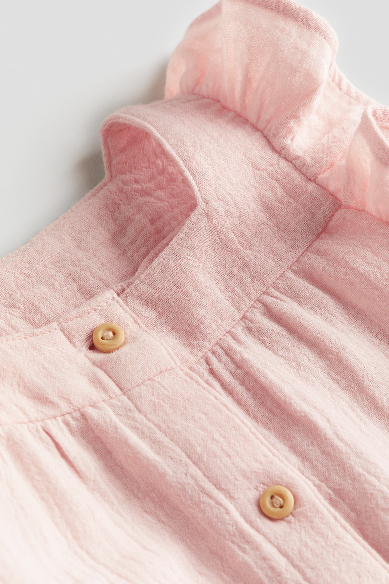 Ruffle-trimmed Muslin Romper Suit - Light pink - Kids | H&M US