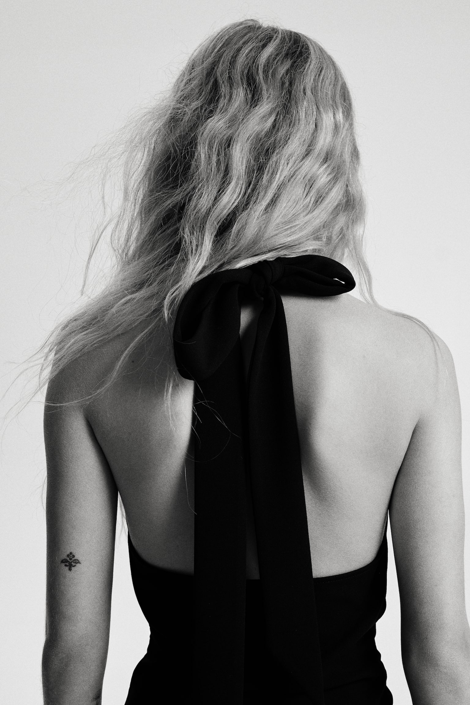 Draped Halterneck Dress - Black/Dark brown - 1