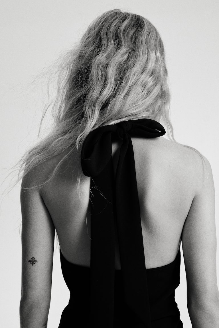 Women's Black Draped Halterneck Dress | H&M US Women's Black Draped Halterneck Dress | H&M US