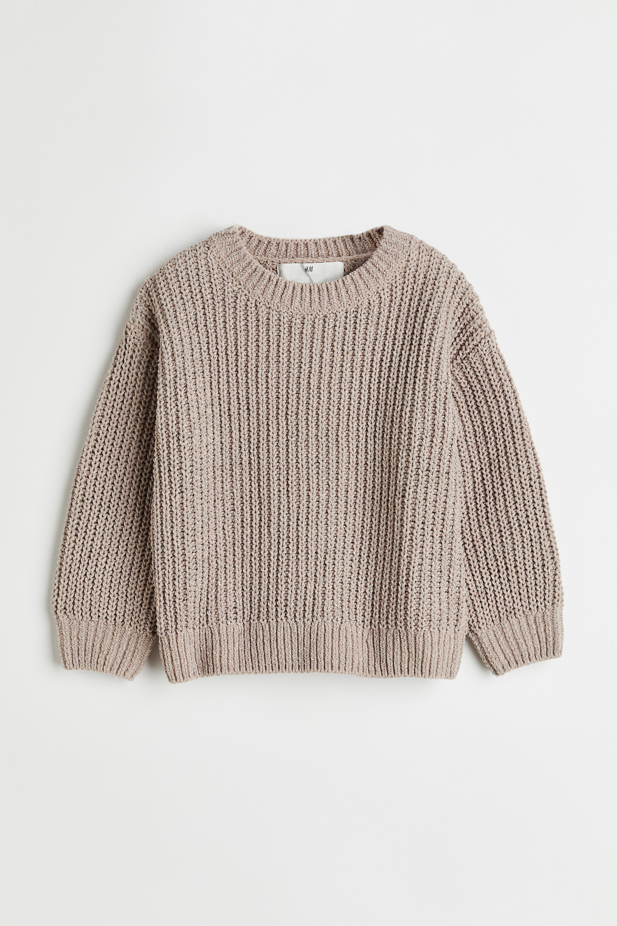 View larger image: Knitted chenille jumper - Greige/Silver-coloured - Kids | H&M IN 1