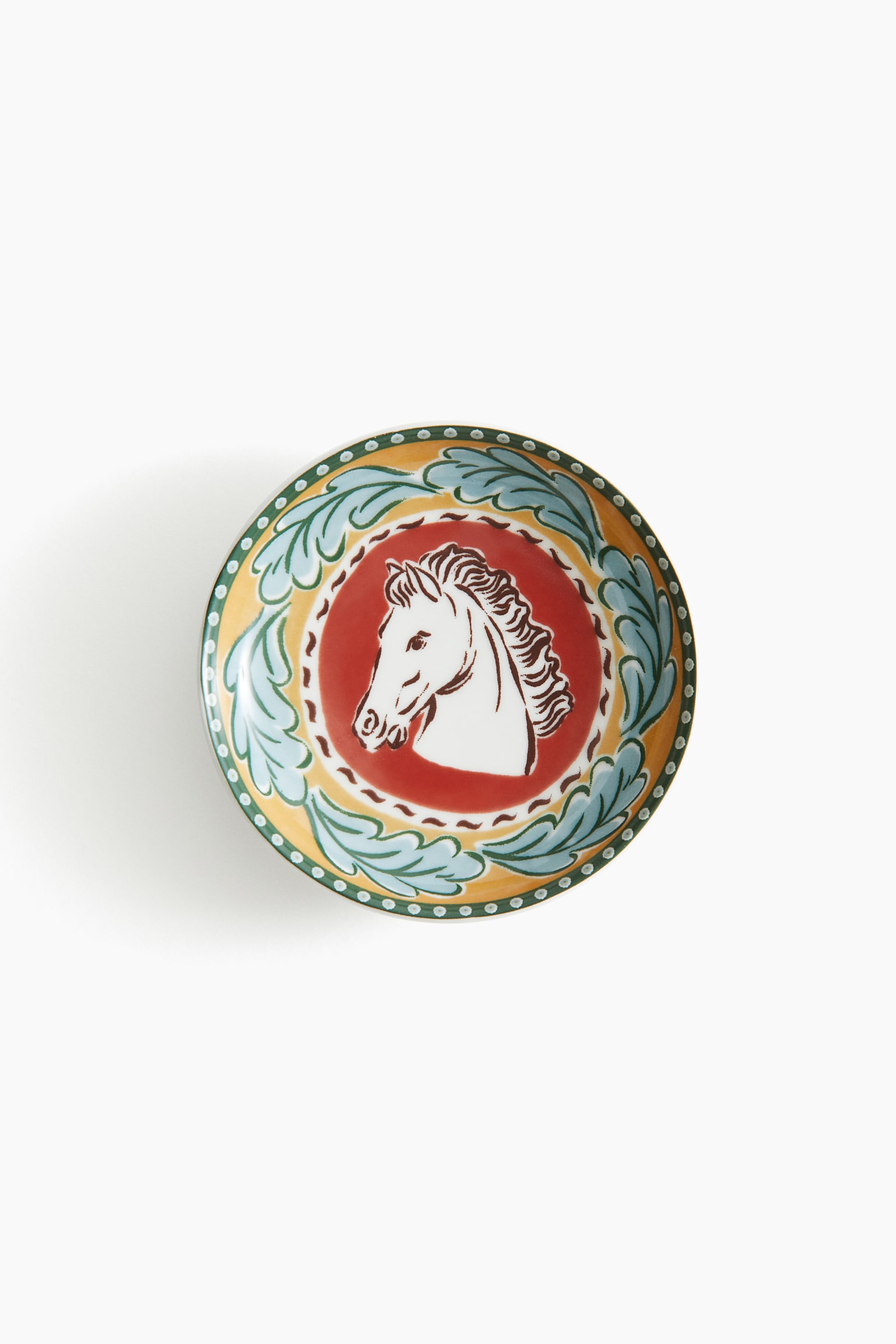 Small porcelain plate - Red/Horse - 1