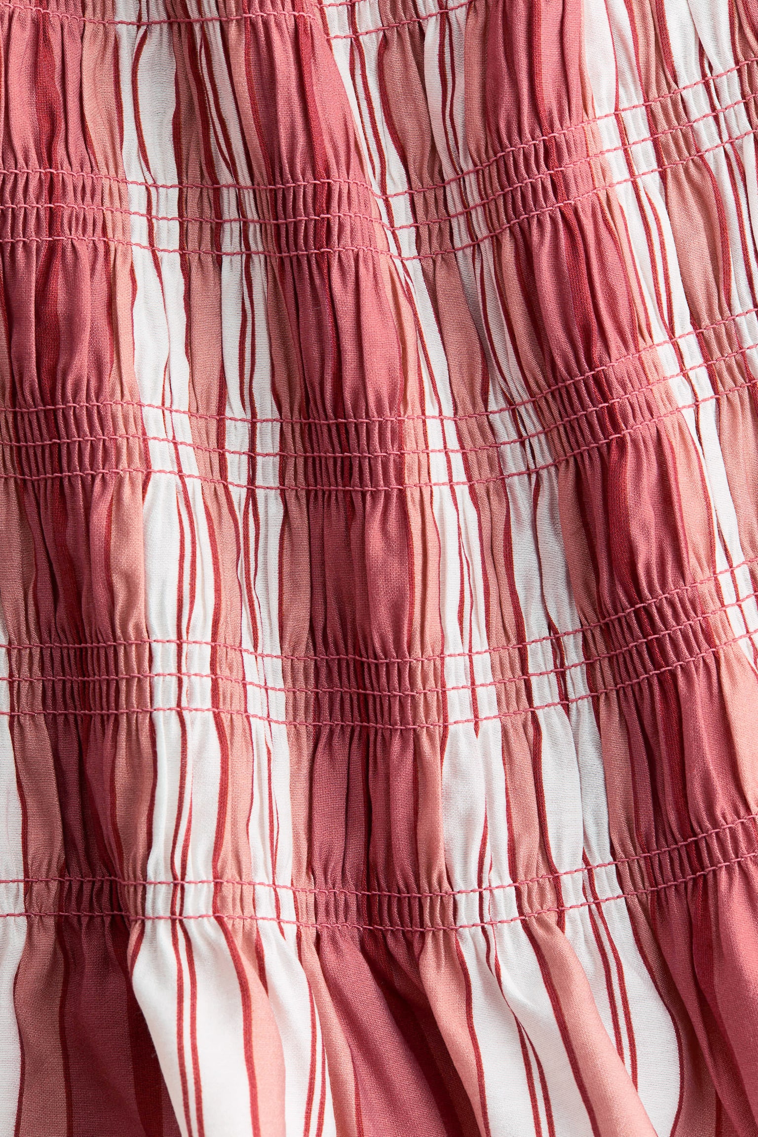 Top smocké en viscose-Rouge/rayé - 3