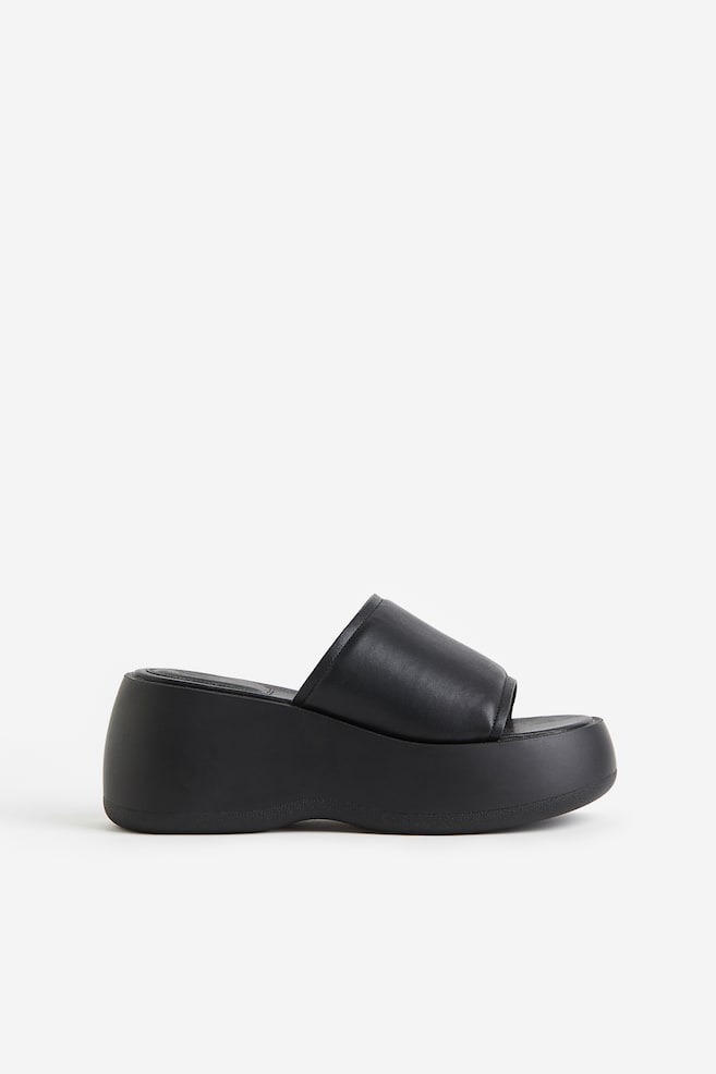 Chunky platform sandals - Black/White/Light blue - 2