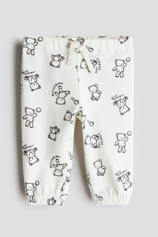 Pantalon jogger en molleton - Blanc/Play Everyday/Gris clair chiné/BRKLYN - 1