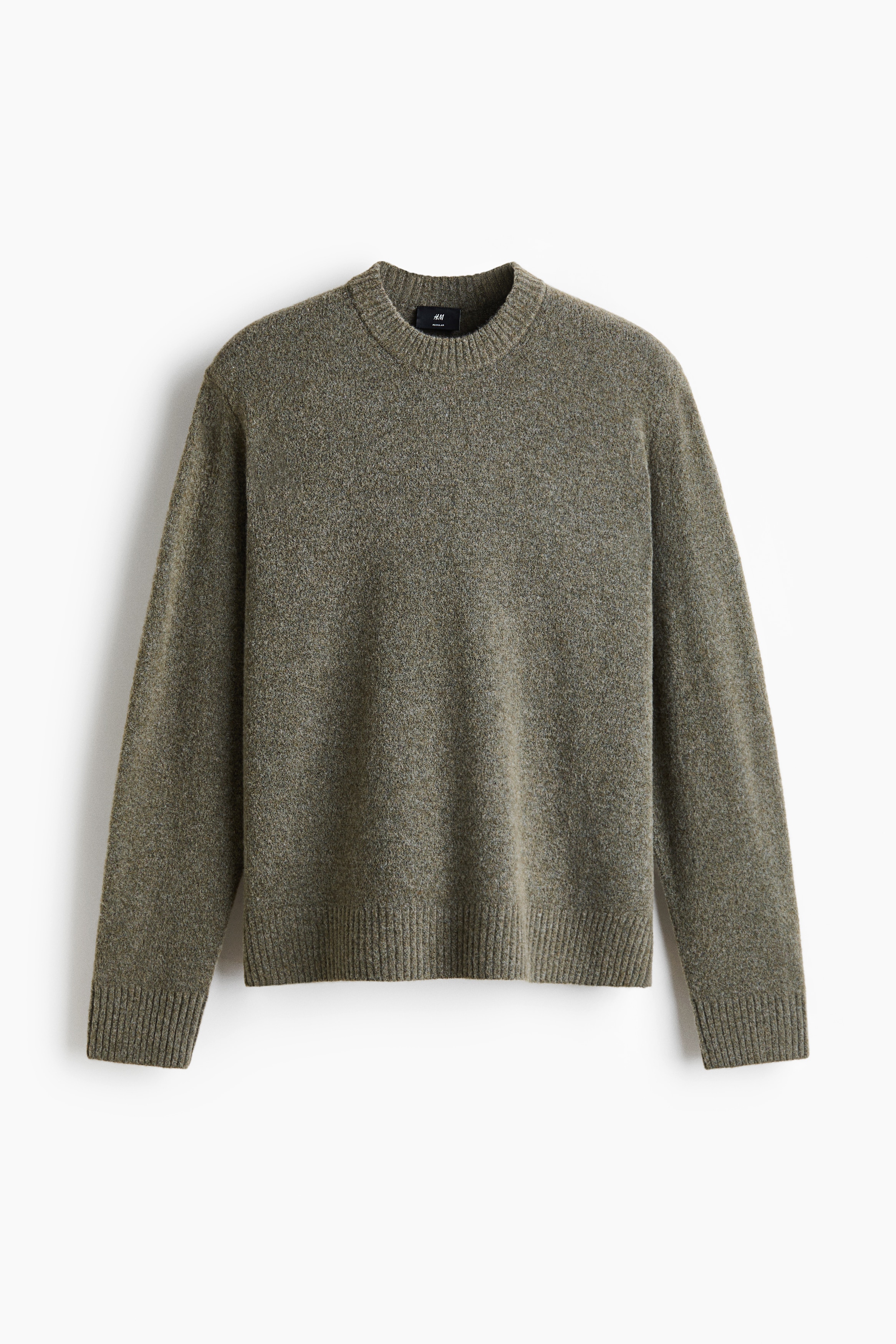 Regular-Fit Brushed Sweater - Khaki green/Dark gray melange/Light beige melange/Dark blue/Black