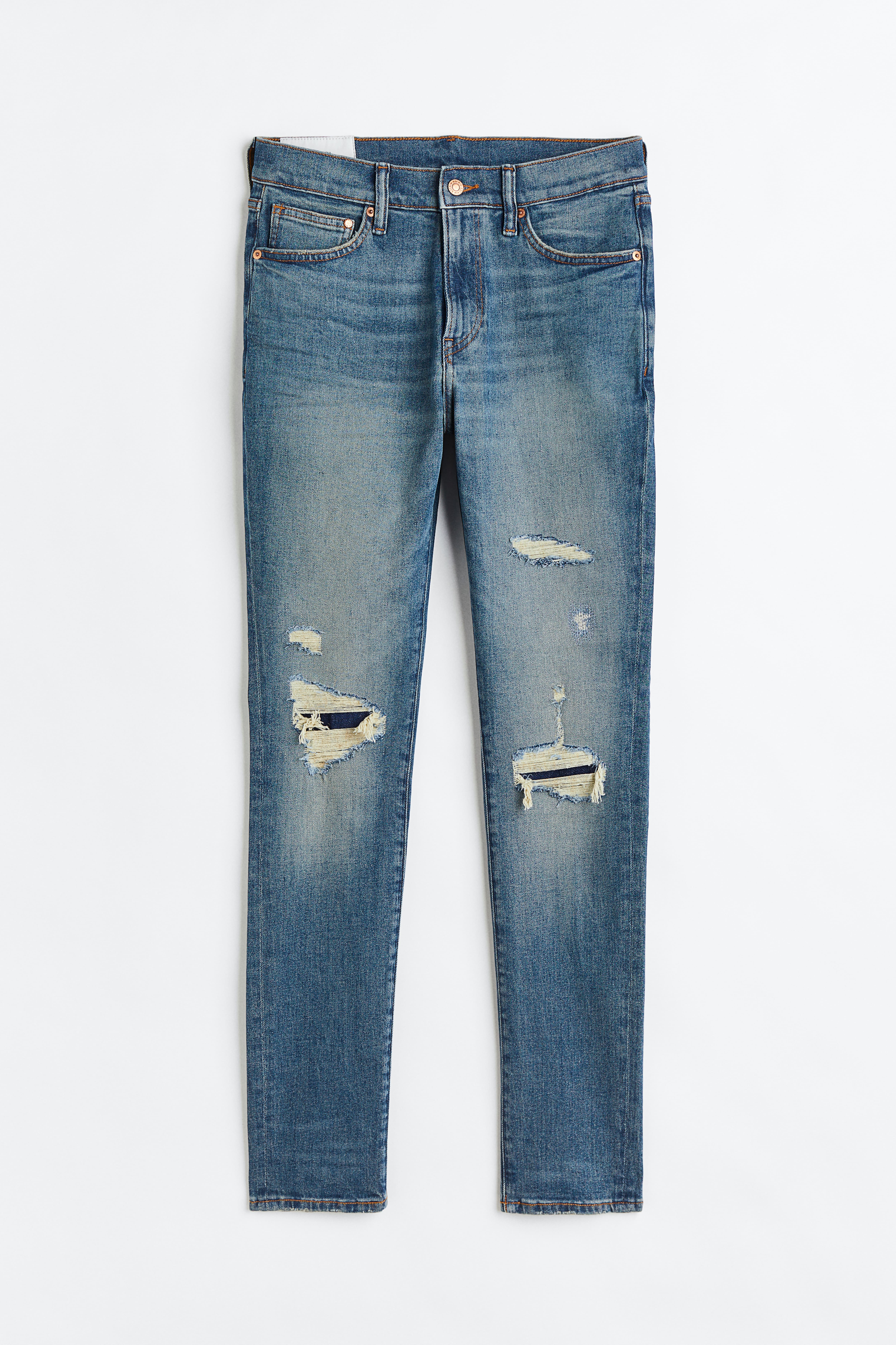 Blue shops ripped jeans h&m