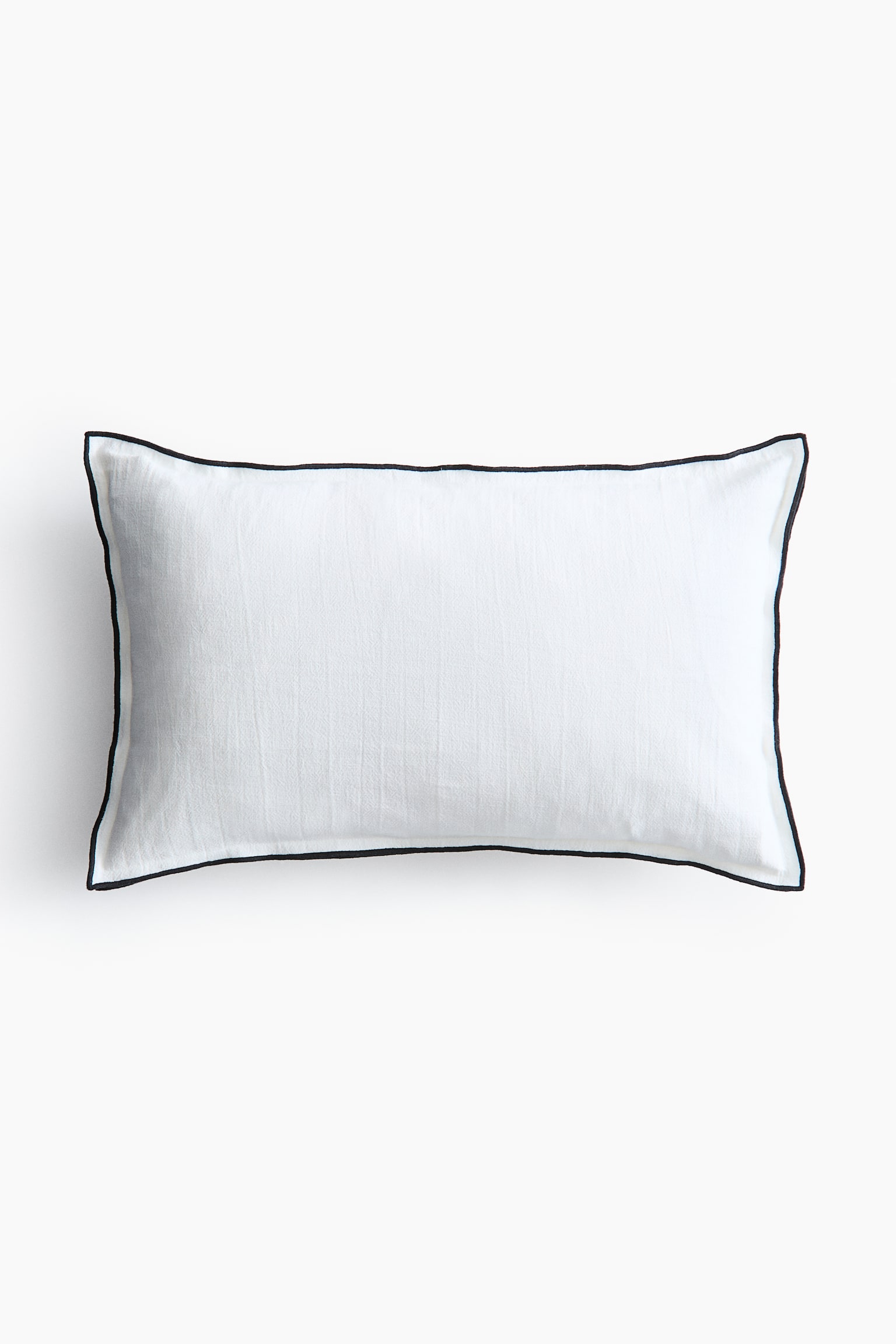 Linen-blend cushion cover - White/Light beige - 1