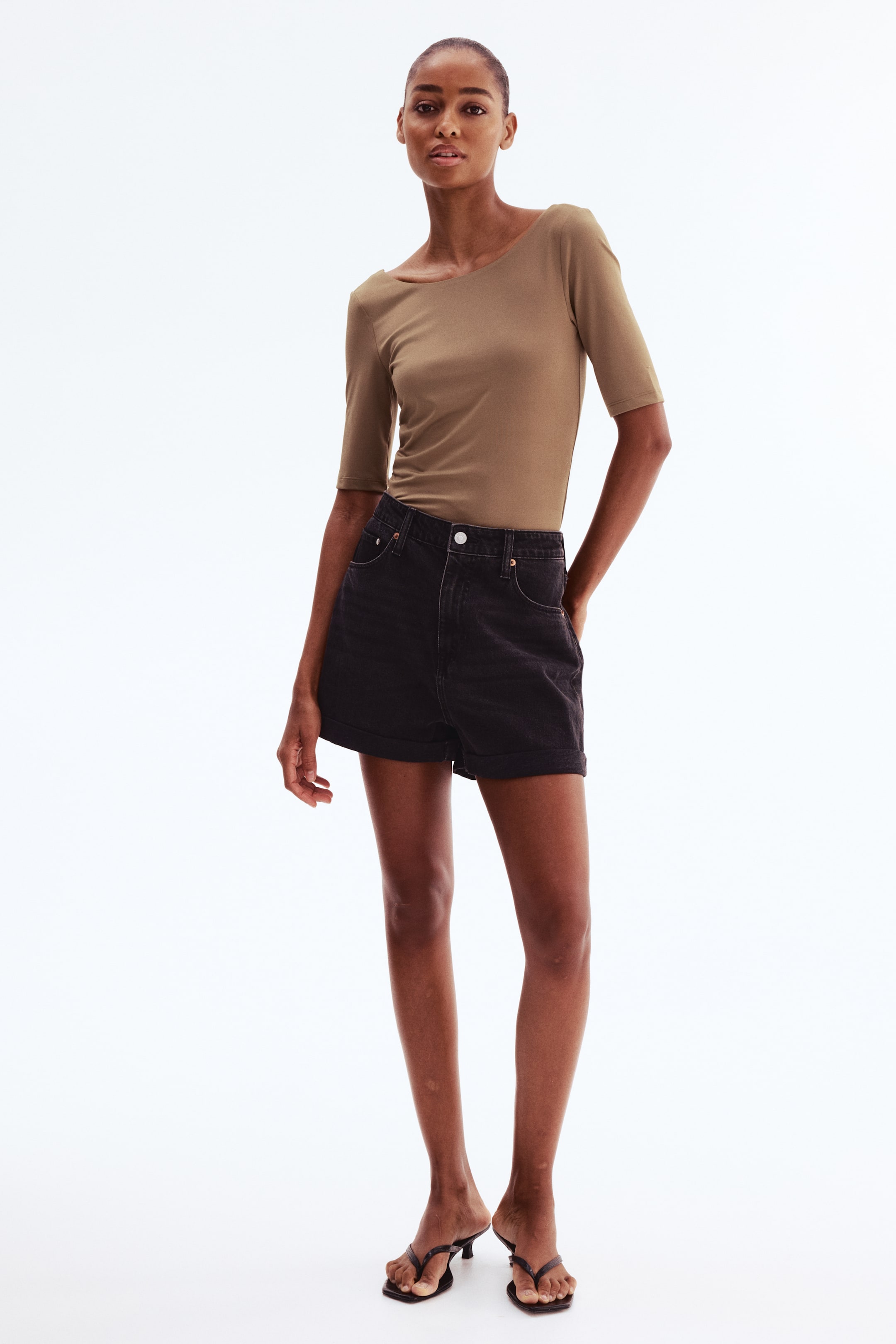 Женские топы H&M Ballerina-Neckline Top — фото 5