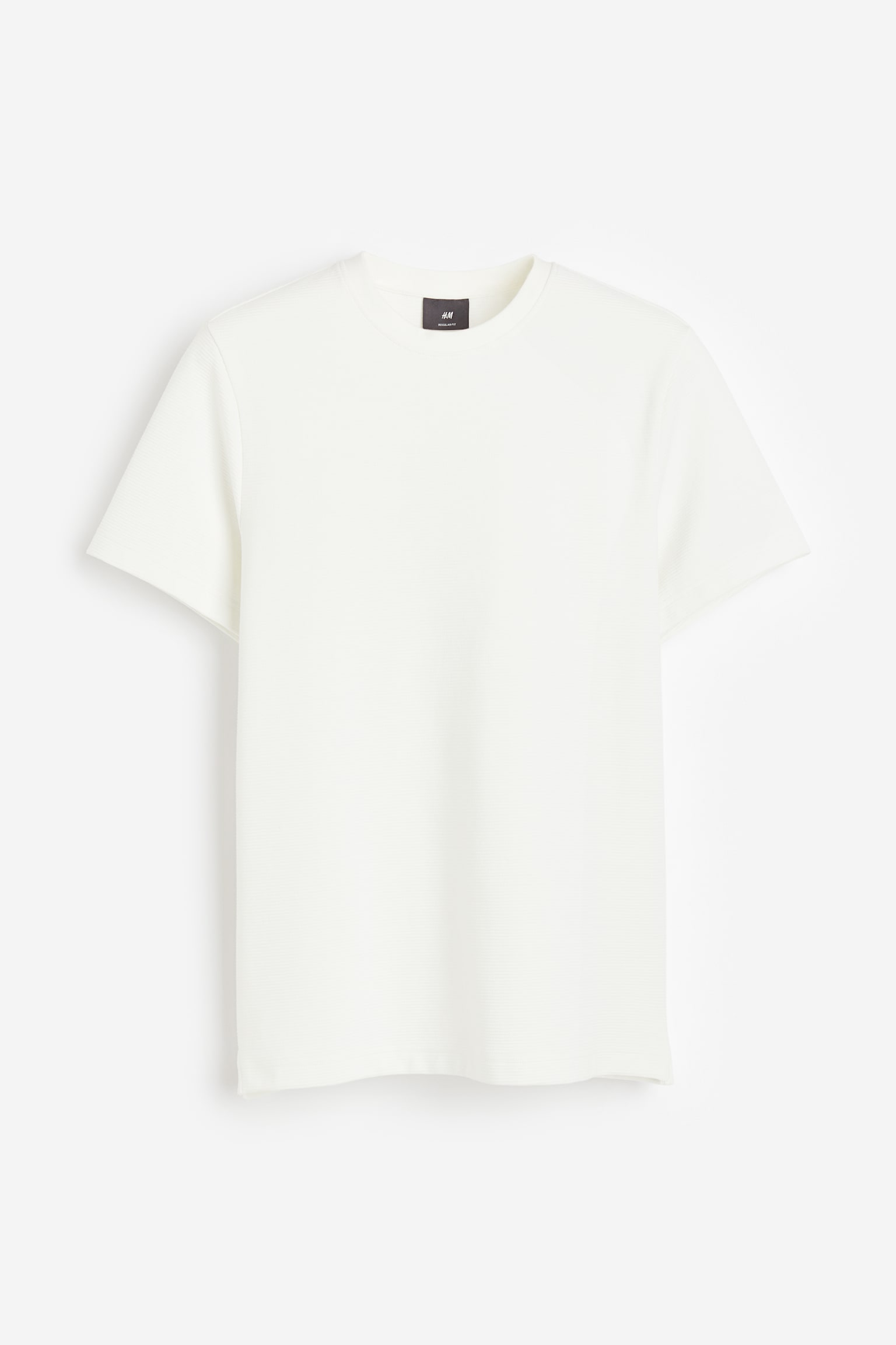 Regular Fit Ribbed T-shirt - White/Black - 2