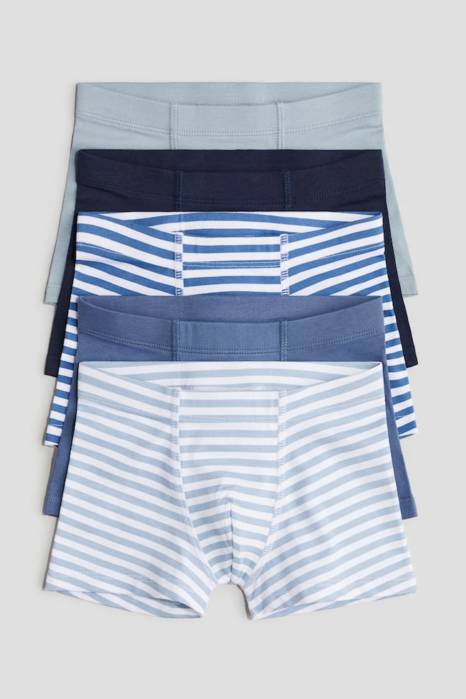 Set van 5 boxershorts - Trunk - Blauw/gestreept/Marineblauw/dieren/Groen/gestreept/Lichtgroen/tractors/Blauw/dinosaurussen/Marineblauw/gestreept - 1