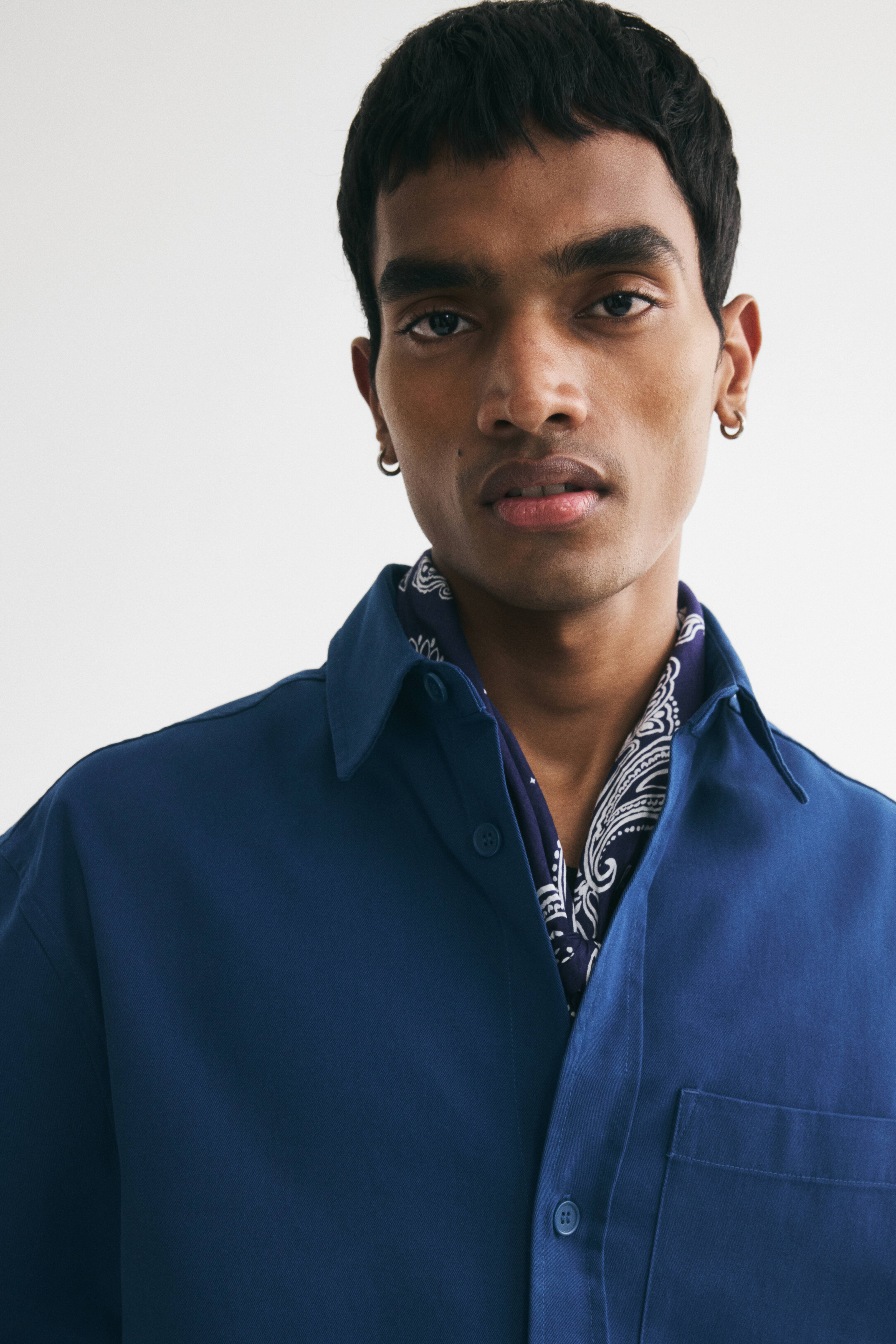 Relaxed-Fit Embroidered-Motif Cotton Shirt