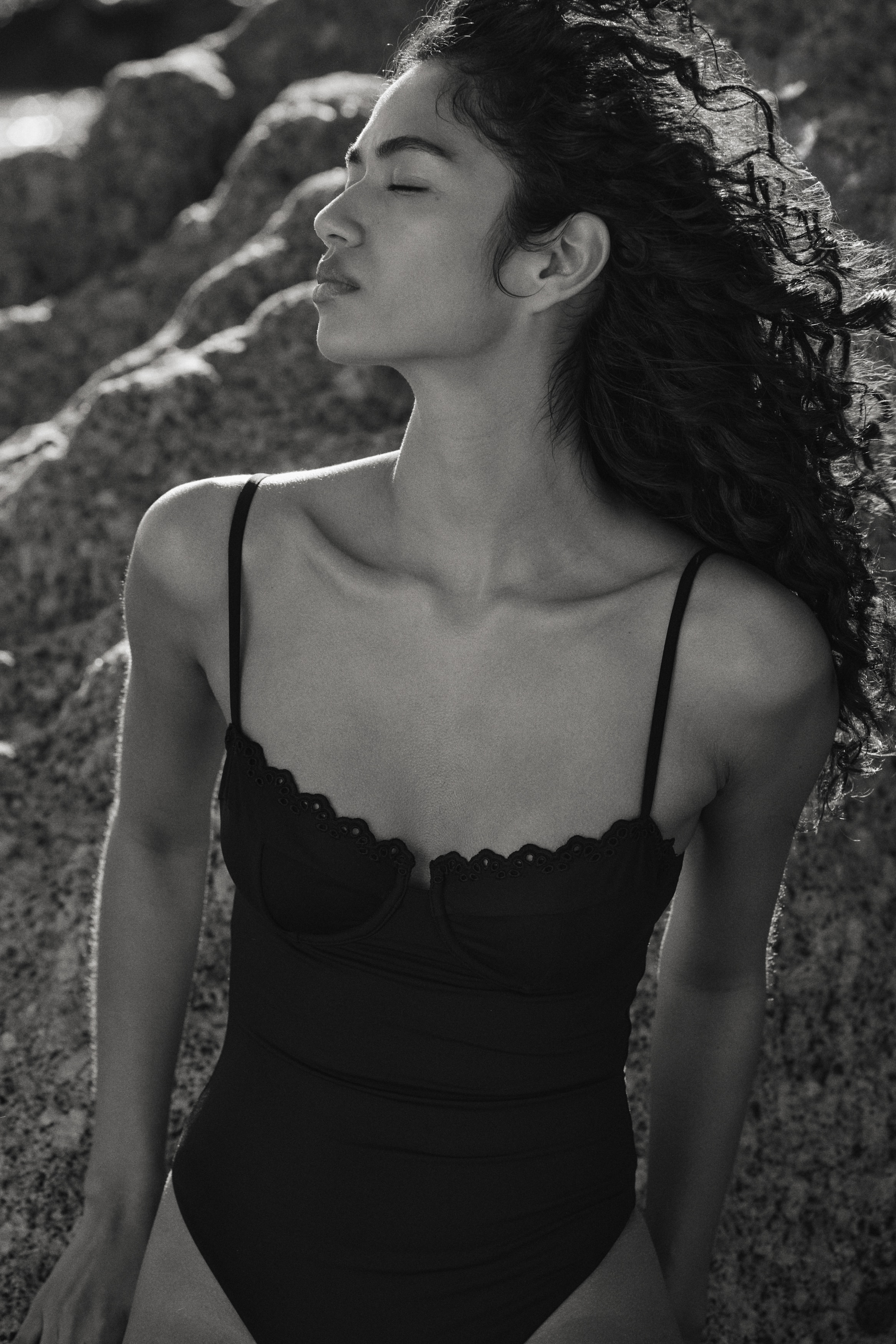 High Leg Kupaći kostim - Crna