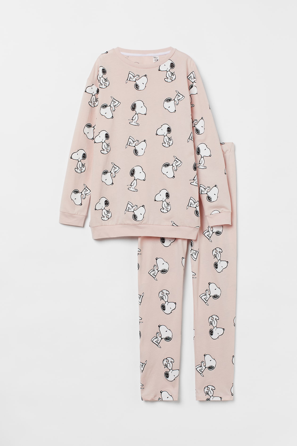 Printed pyjamas - Round neck - Long sleeve - Light pink/Snoopy - Kids ...