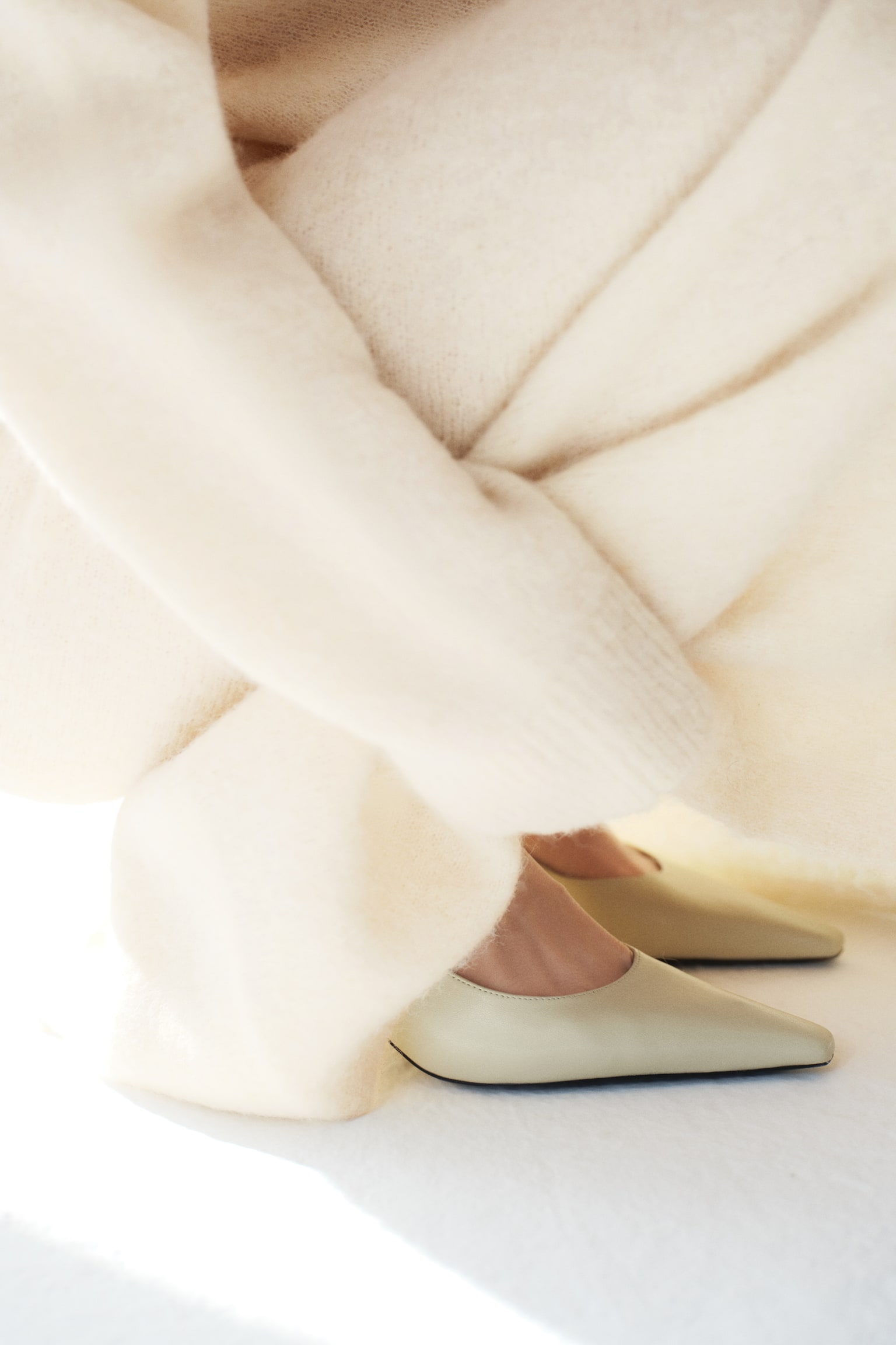 Alpaca-blend skirt - Light yellow/Brown - 5